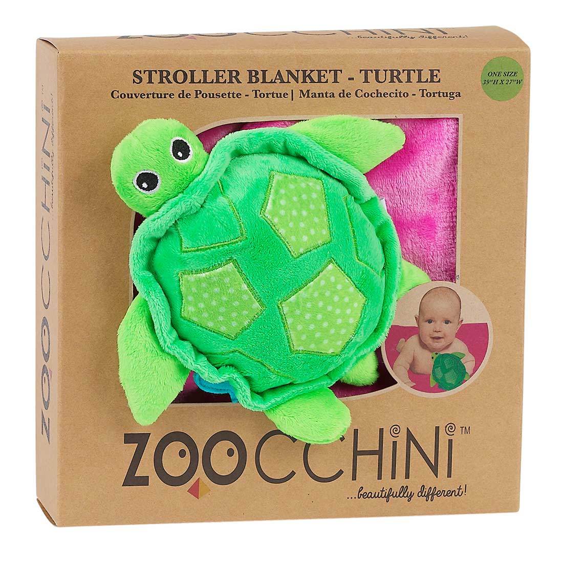 baby stroller blanket size ZOOCCHINI Stroller Buddy Blanket, Turtle/Pink