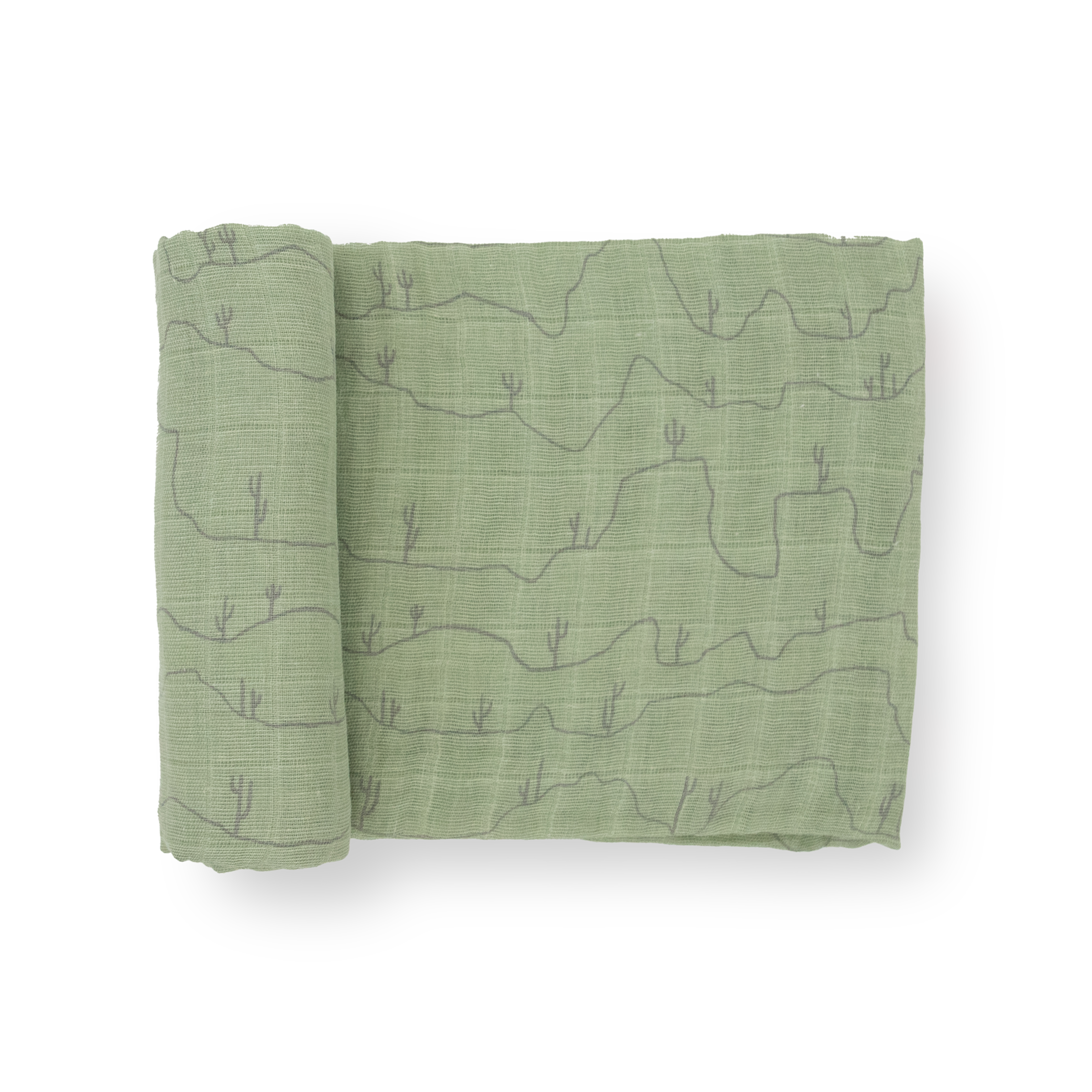 Cotton Muslin Swaddle Blanket - Cactus Lines