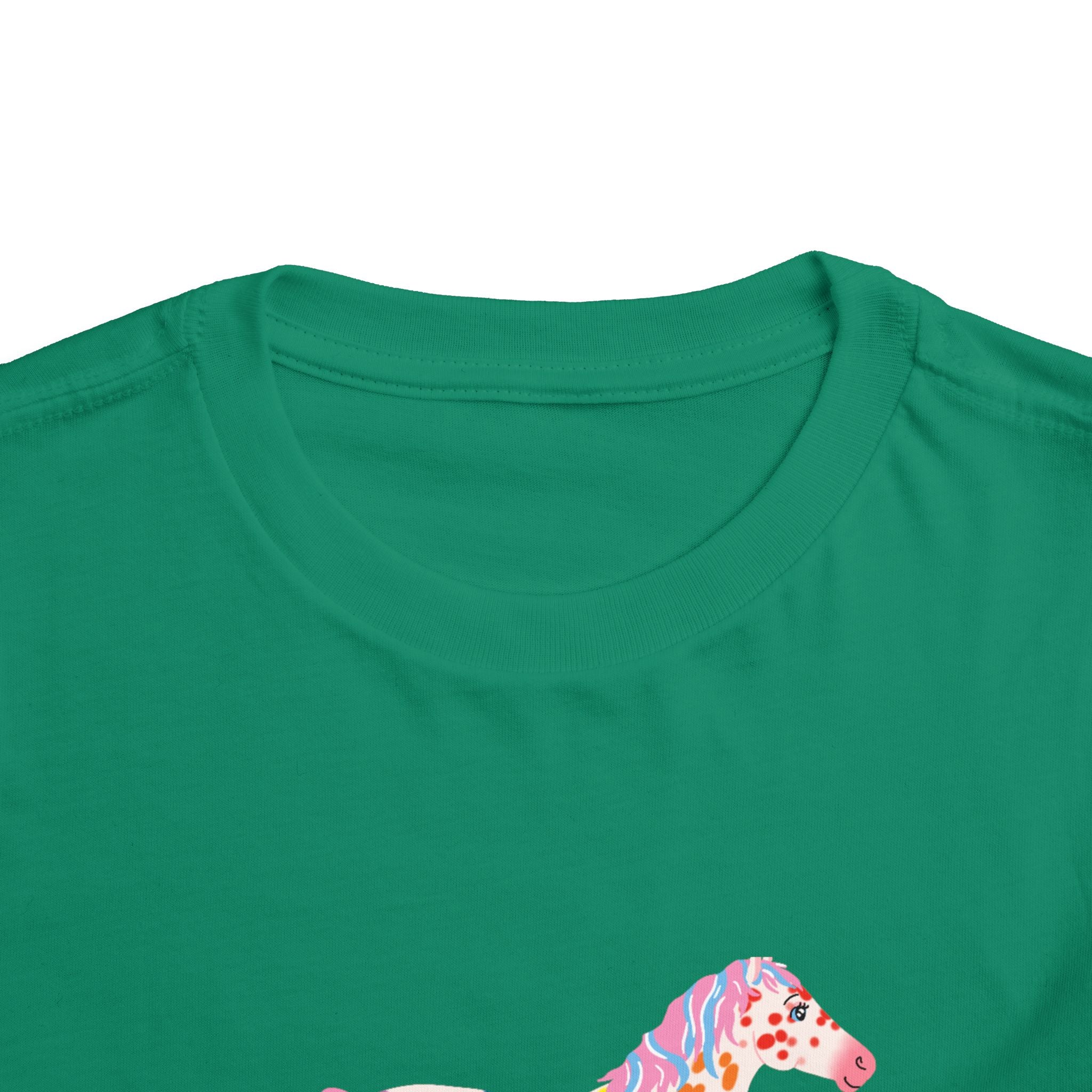 Rainbow On My Parade Horse Toddler Short Sleeve Tee Shirt