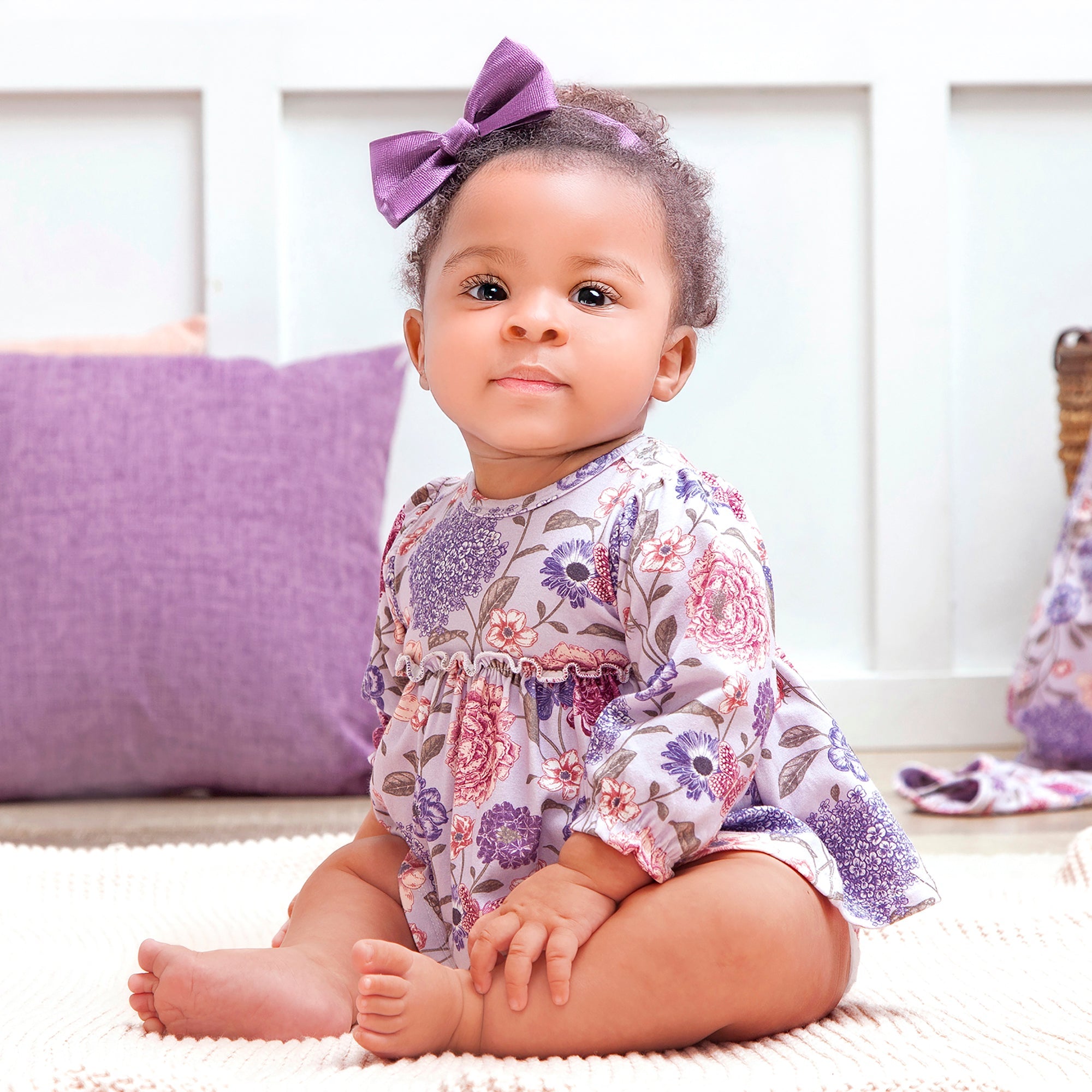 Floral Skirted Baby Girl Bodysuit – Bamboo Vintage Bloom