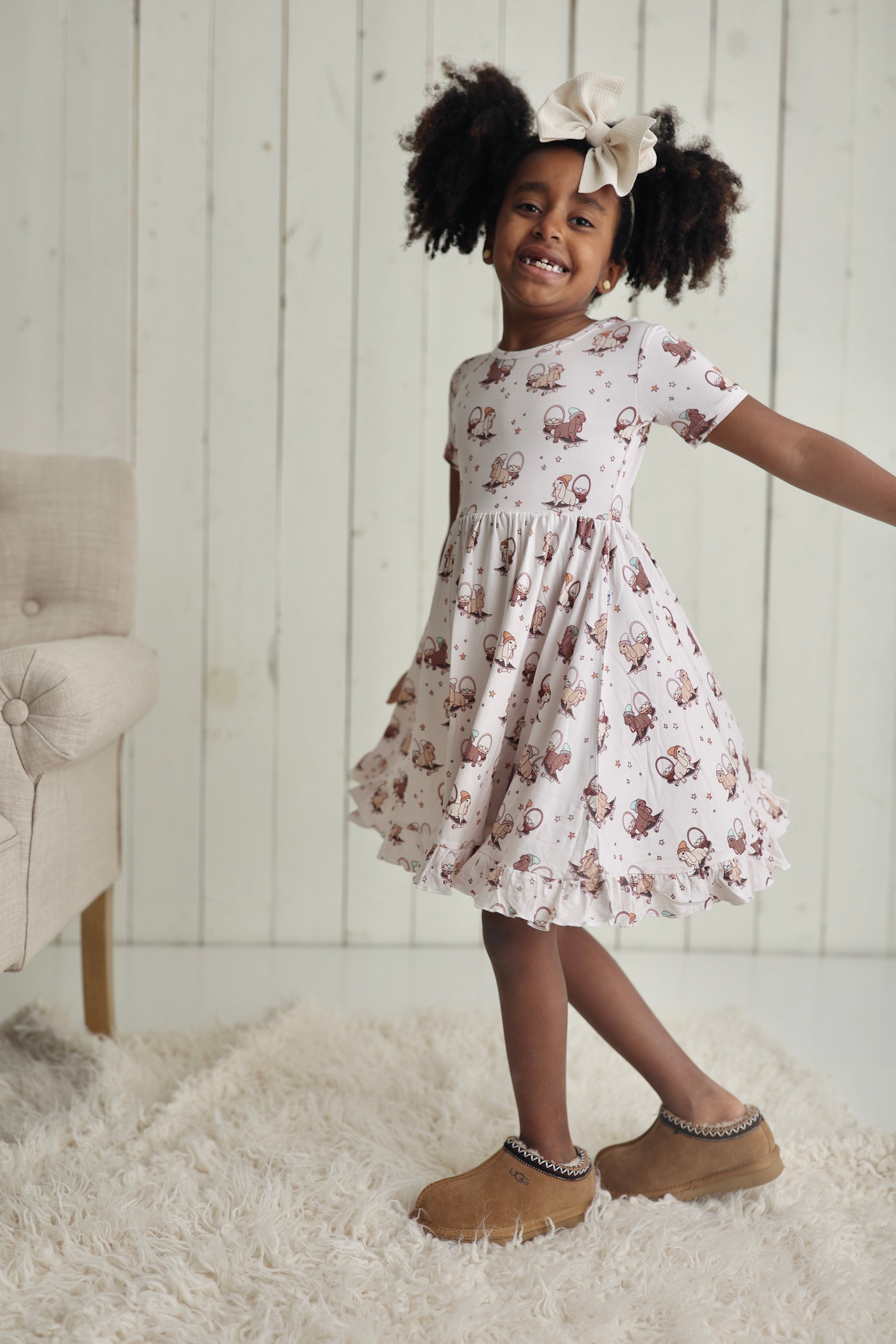 Skating Egg Hunt Dream Ruffle Dress