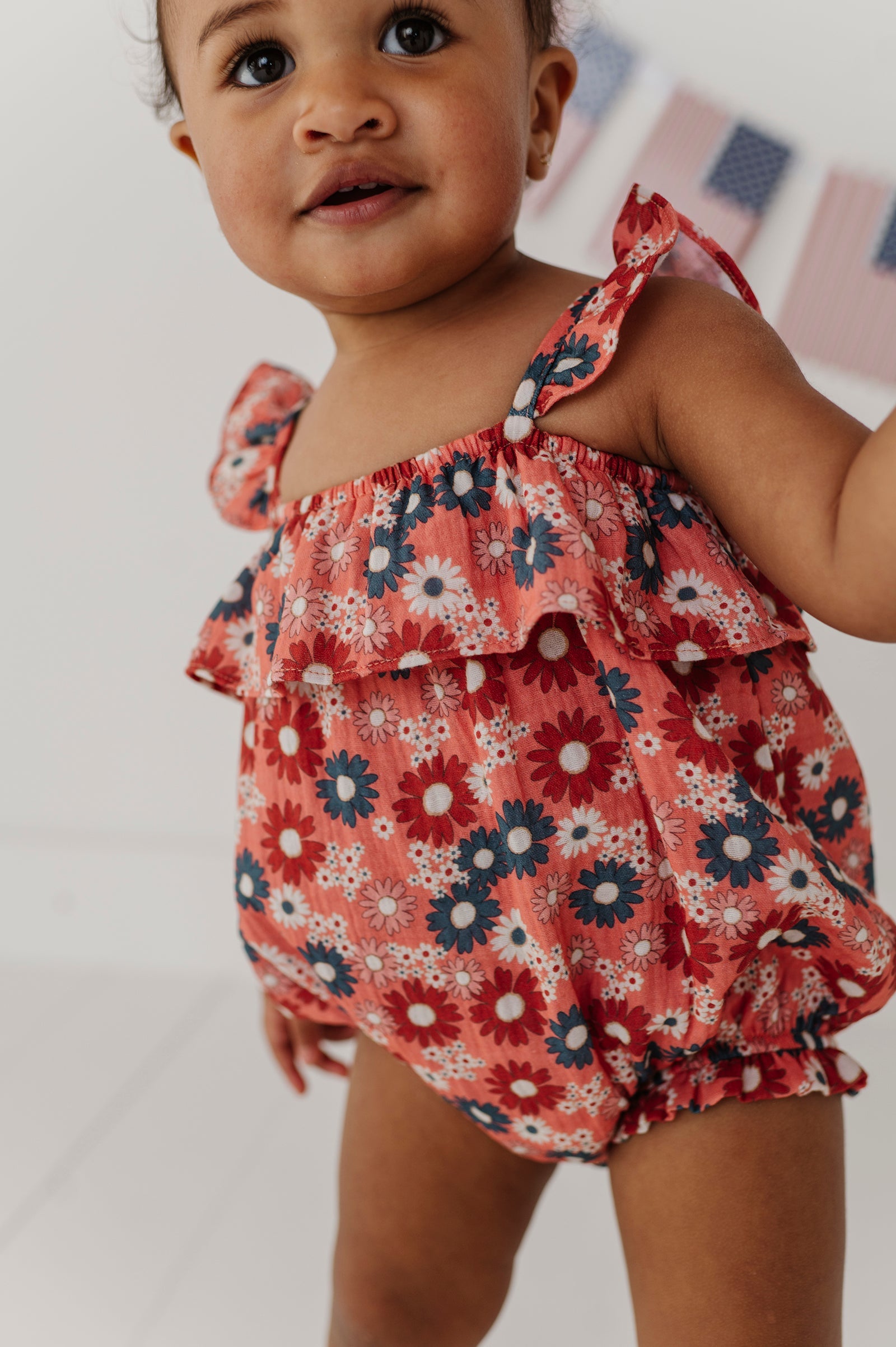Baby Girl's Gauze Bubble Romper