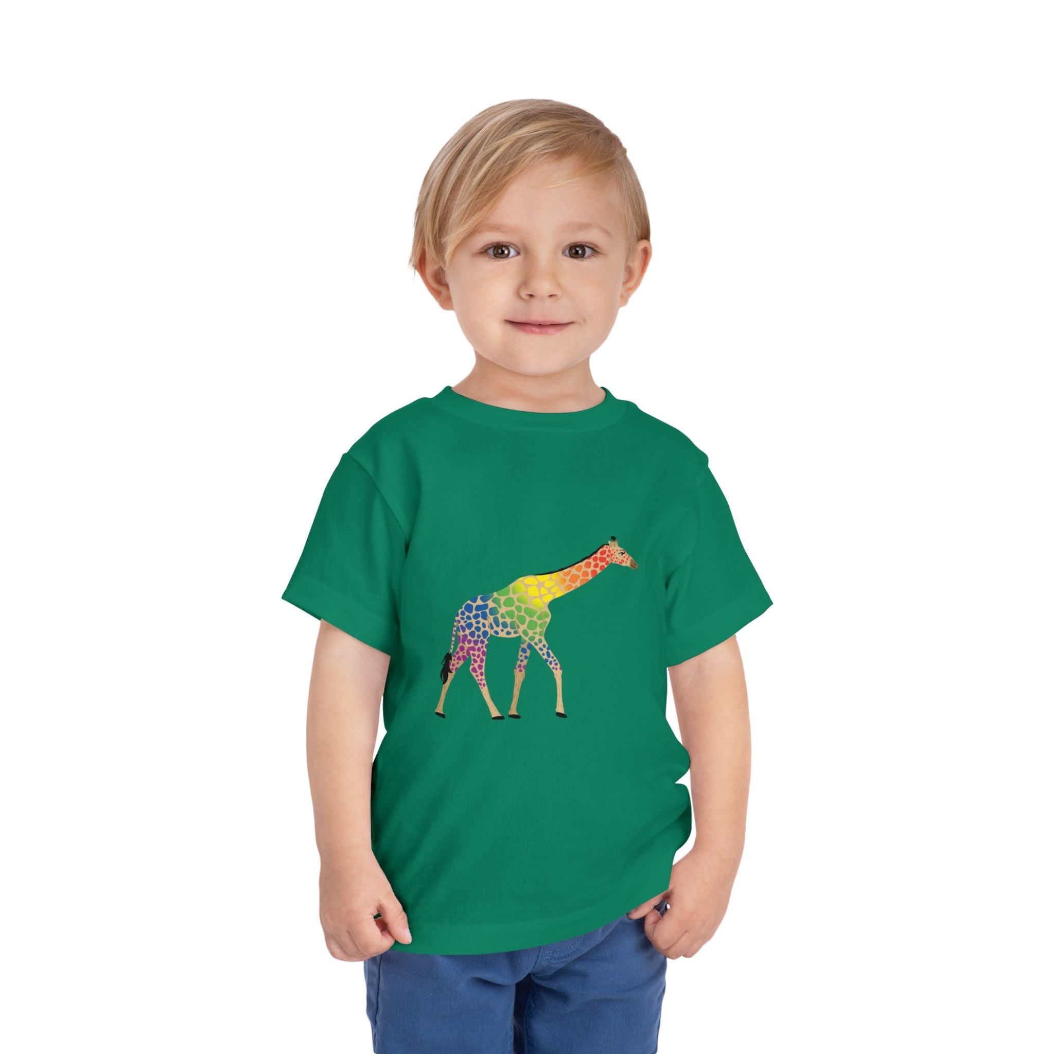 Rainbow On My Parade Giraffe Toddler Tee Shirt