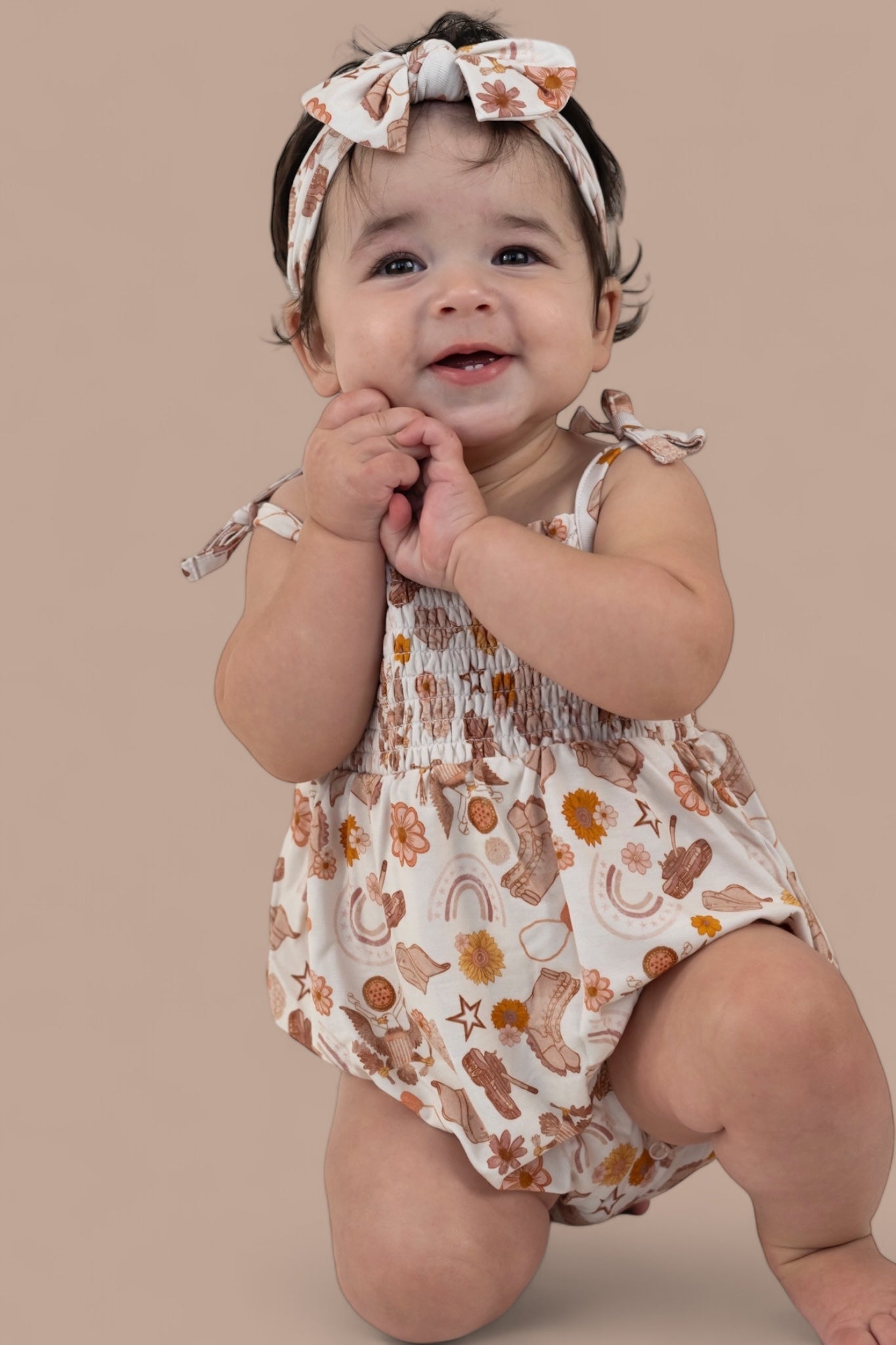 Flowers And Boots Dream Bubble Romper