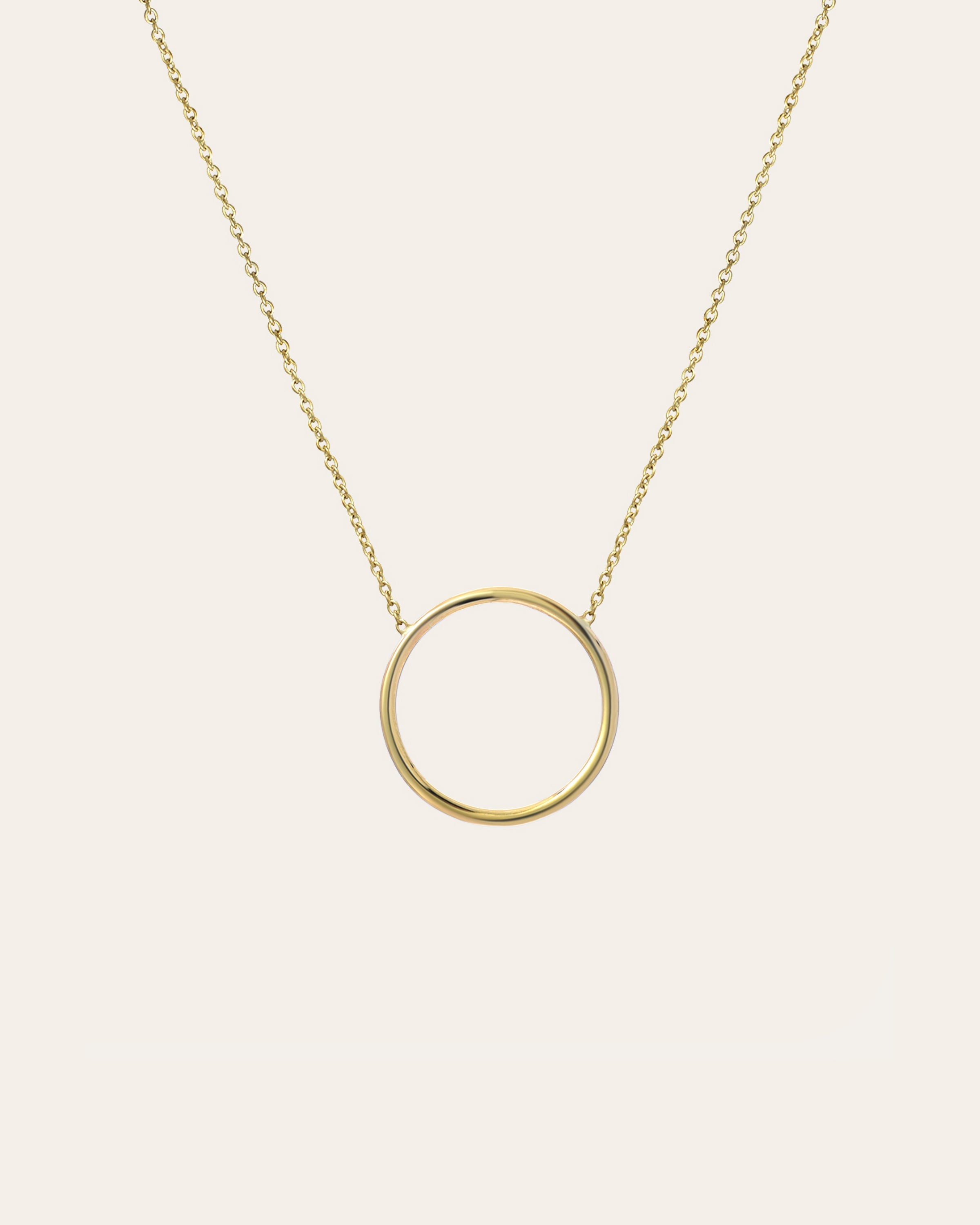14k Gold Circle Necklace
