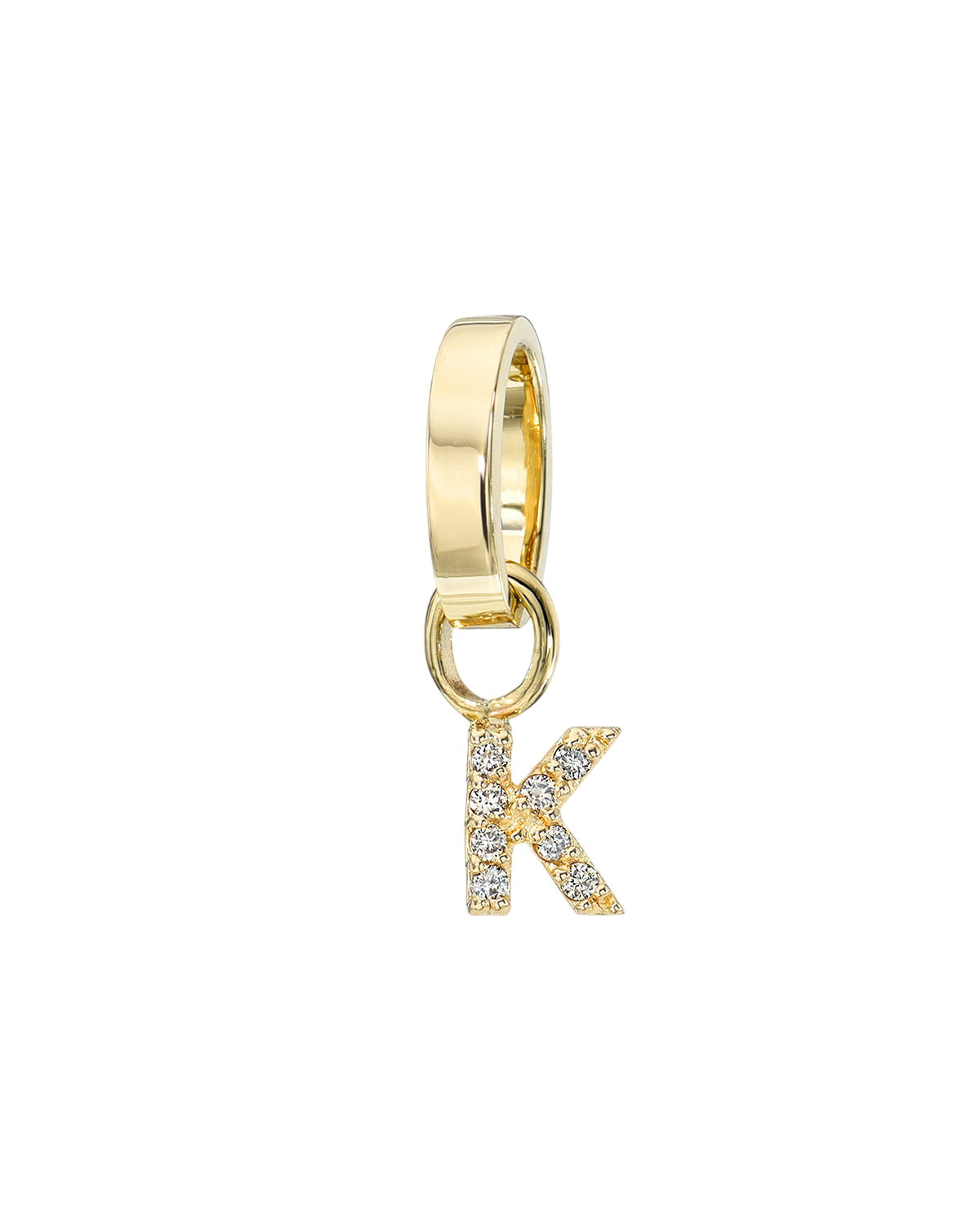 14k Gold Heirloom Charm With Mini Diamond Initial