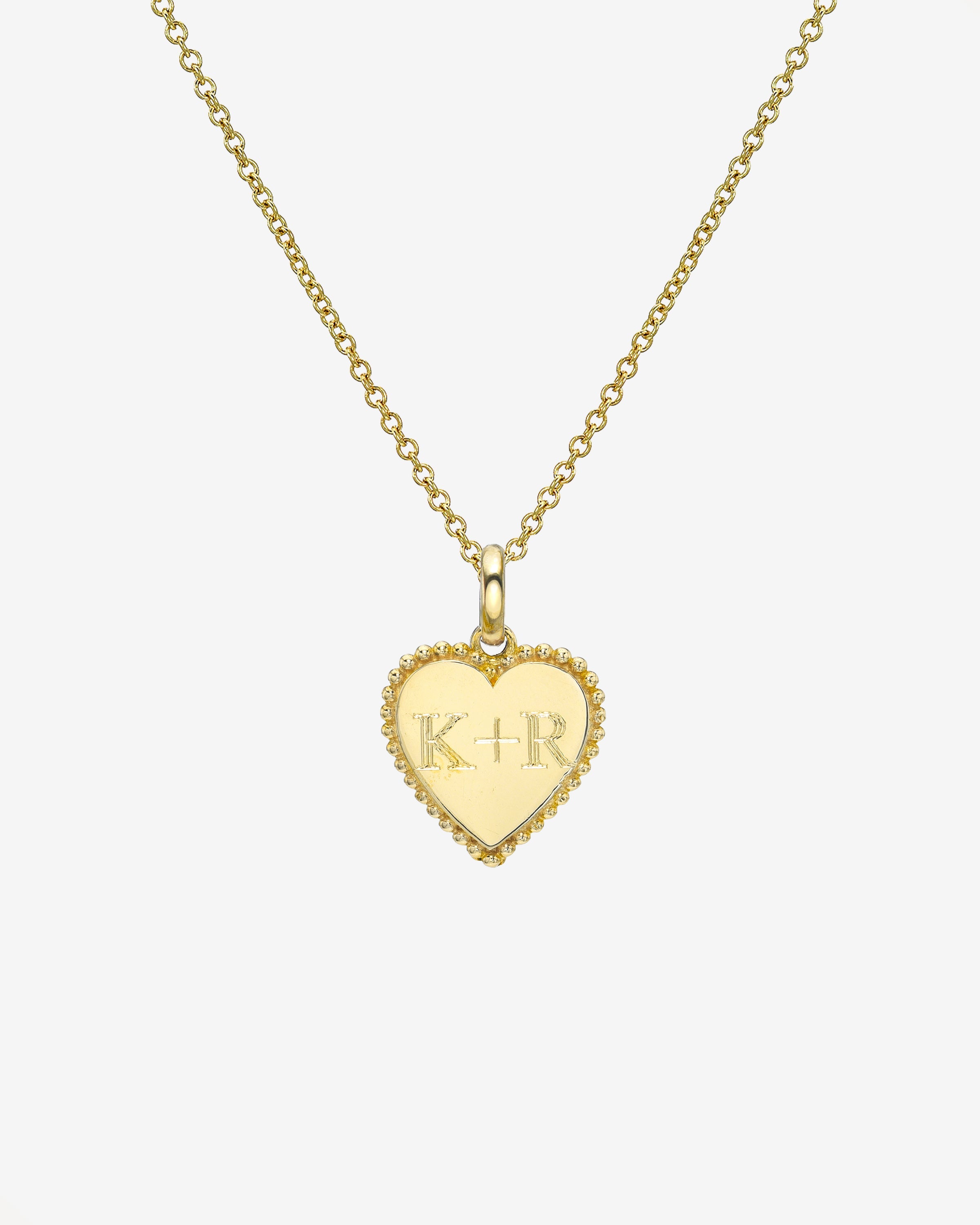 14k Gold Milgrain Heart Necklace