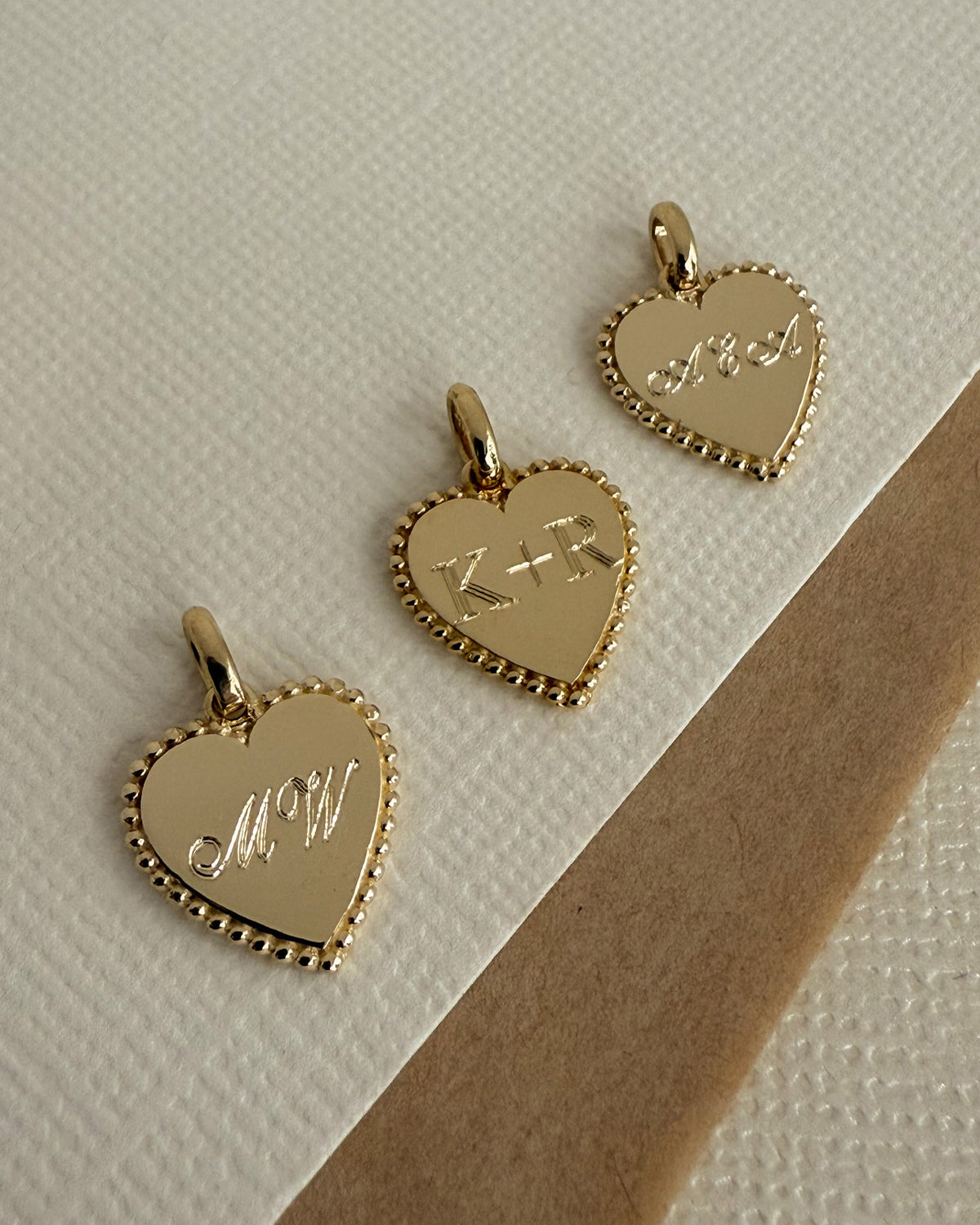 14k Gold Milgrain Heart Pendant