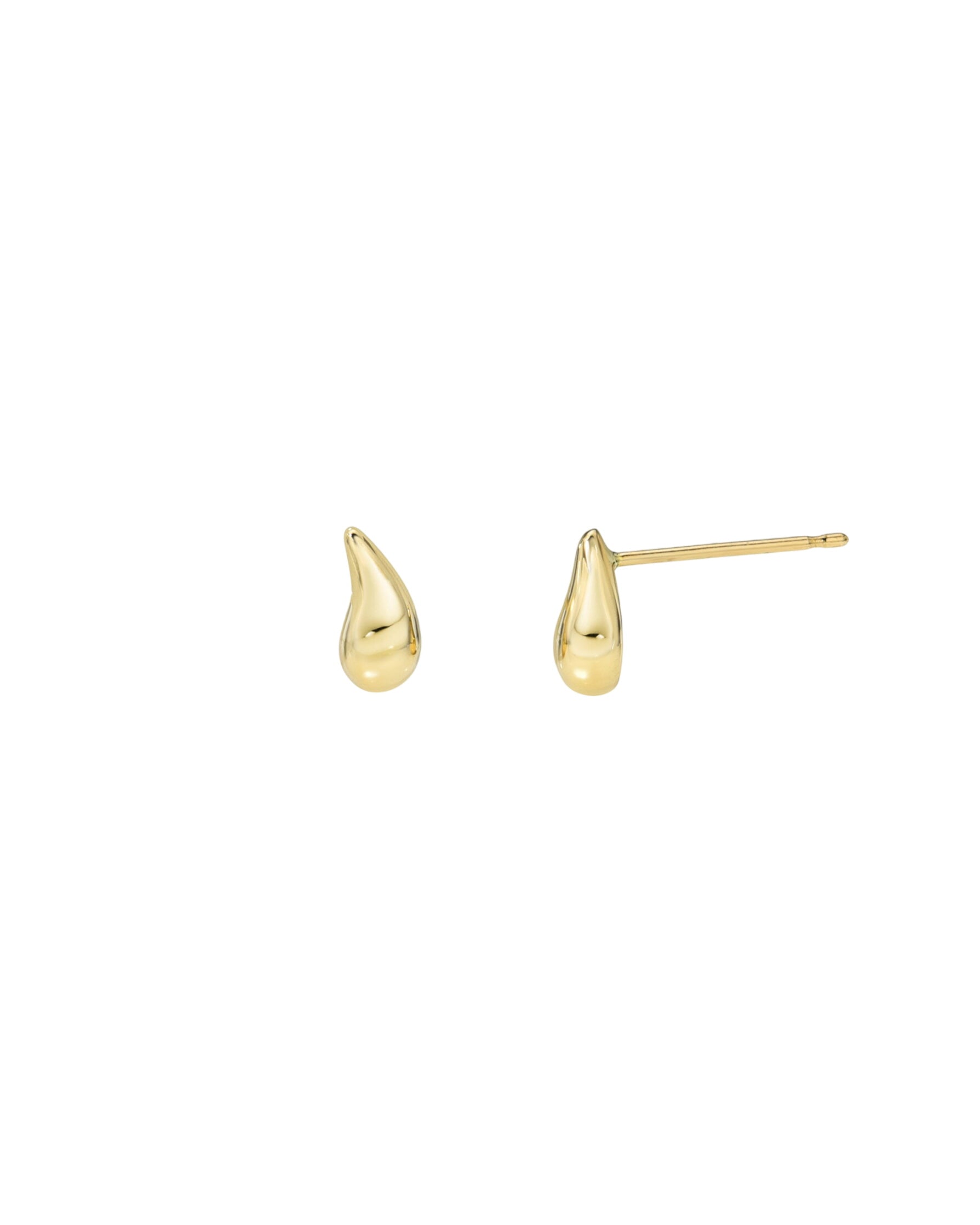 14k Gold Mini Teardrop Stud Earrings