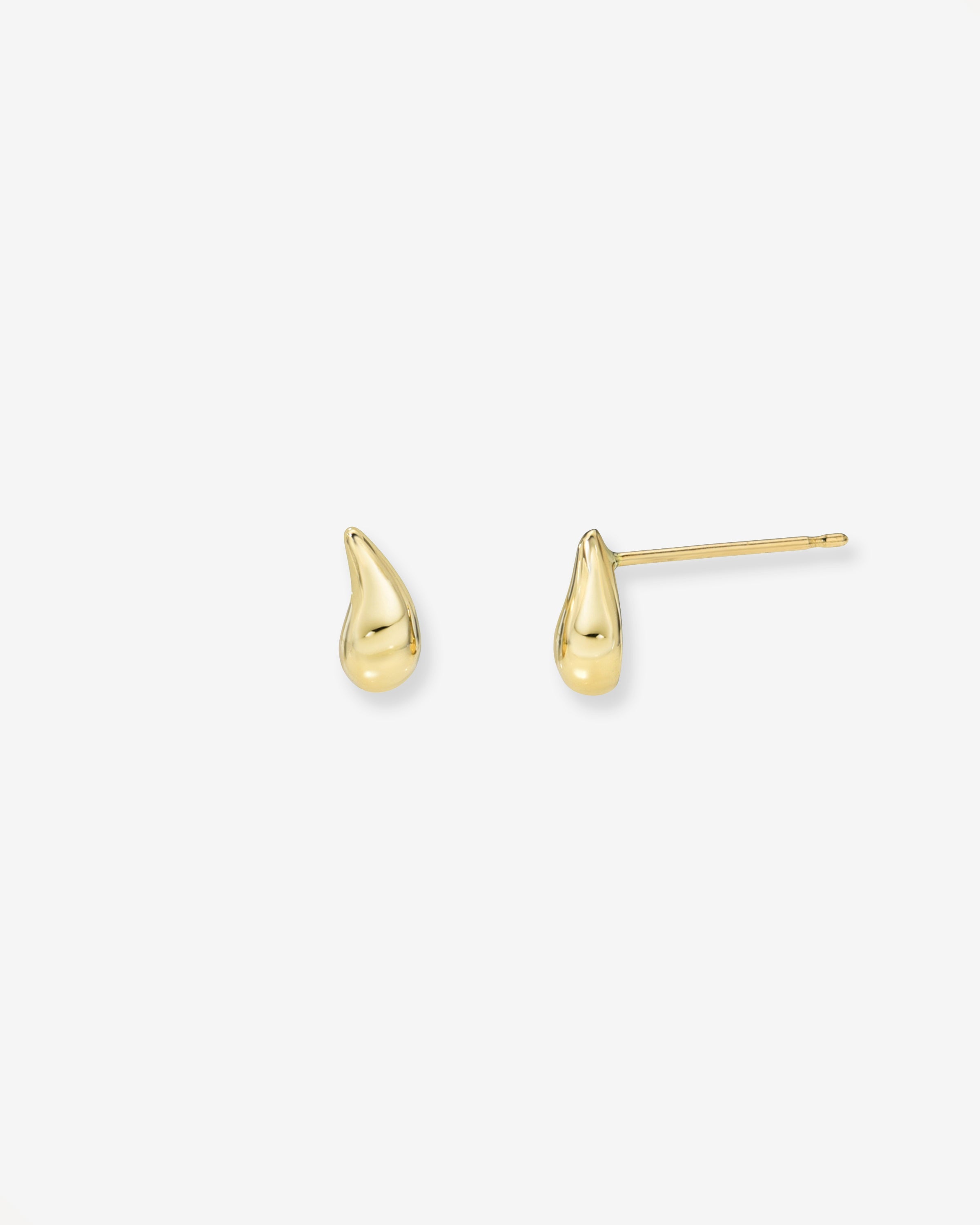 14k Gold Mini Teardrop Stud Earrings