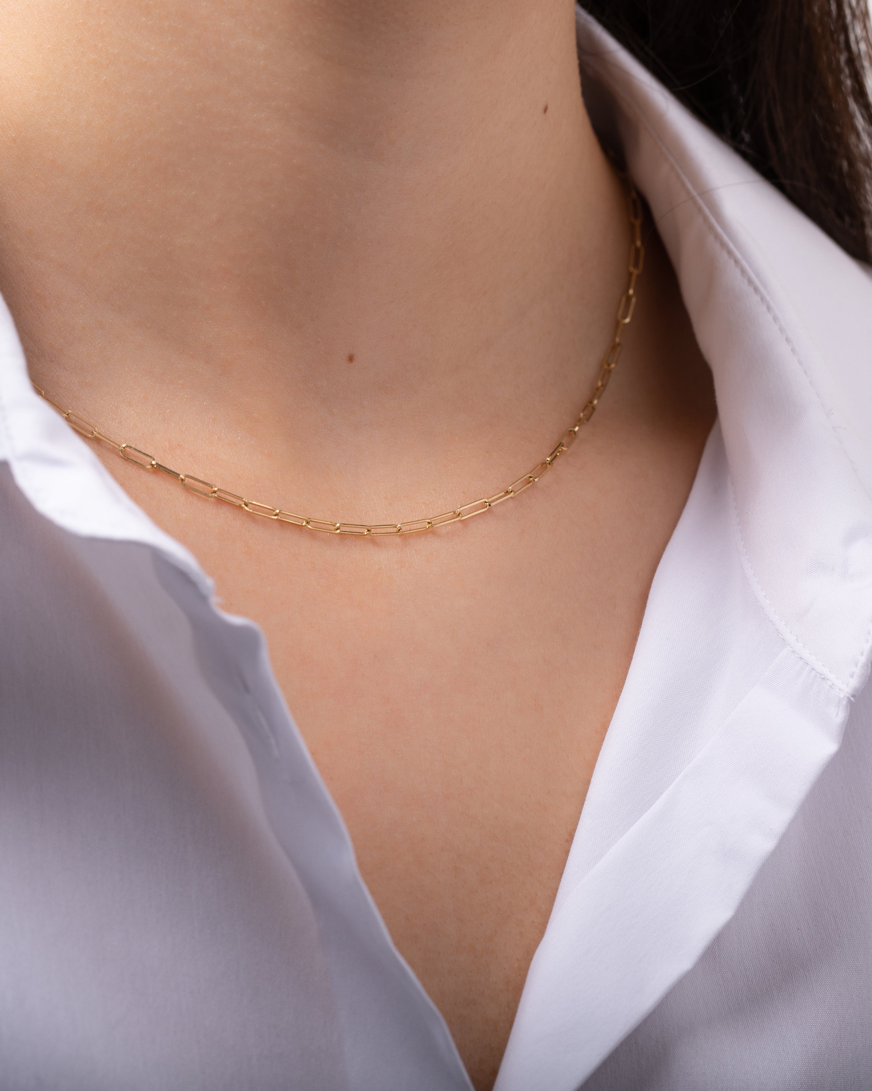 14k Gold Open Link Chain Necklace