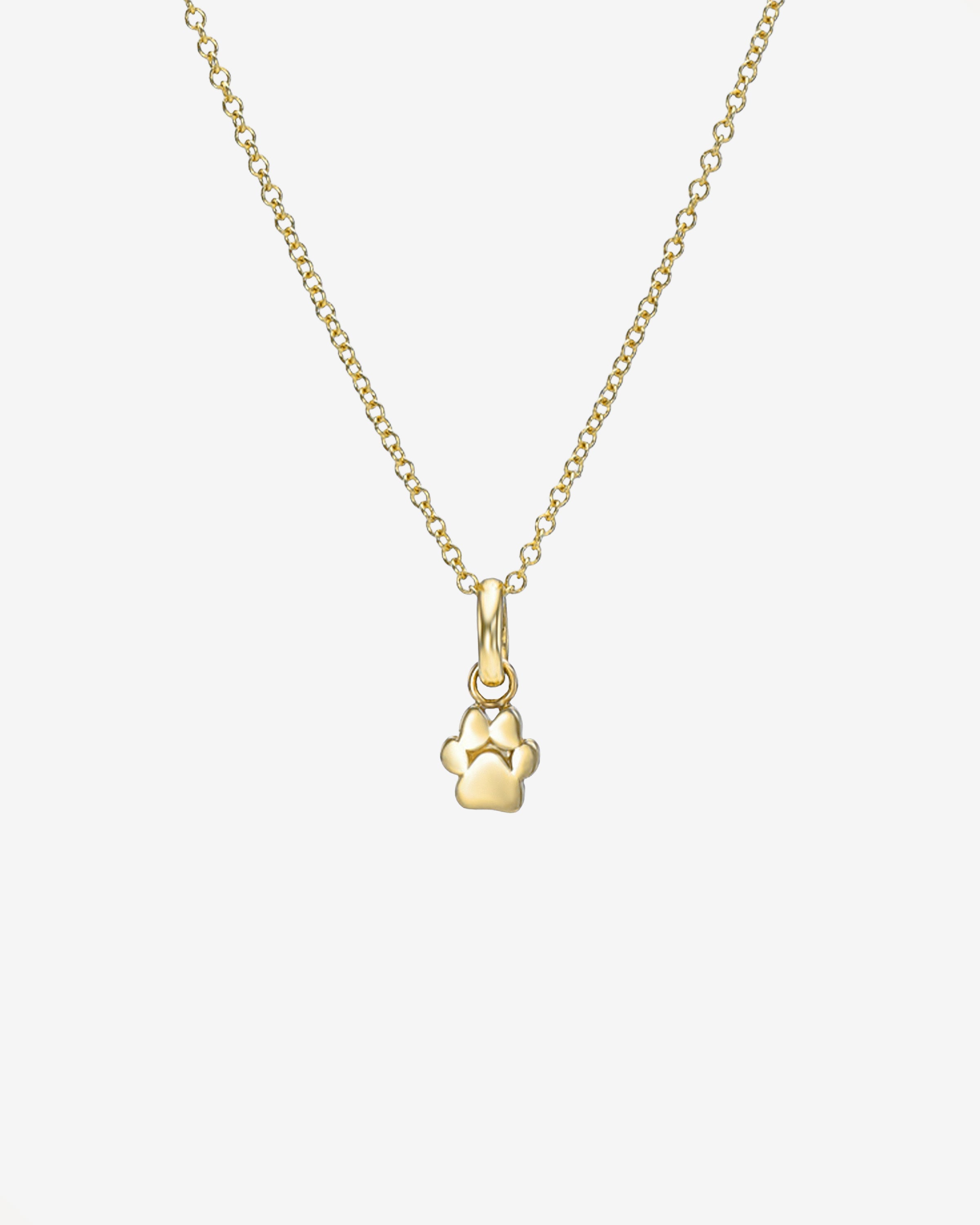 14k Gold Paw Necklace