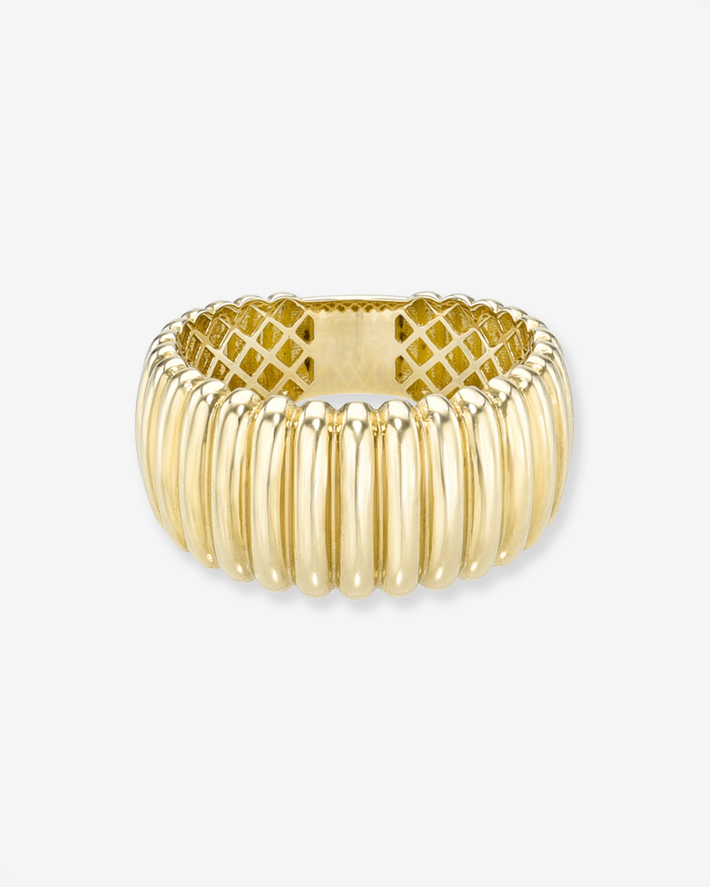 14k Gold Ribbed Ring
