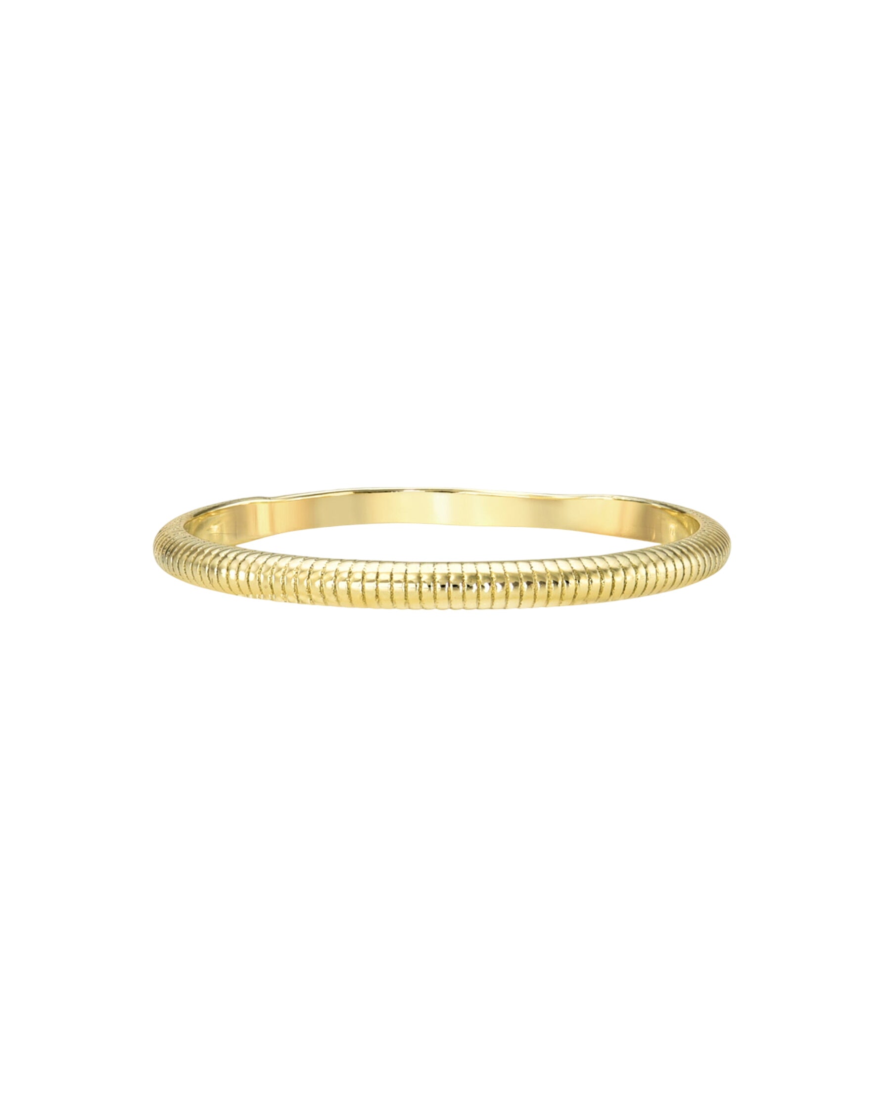 14k Gold Thin Ribbed Band