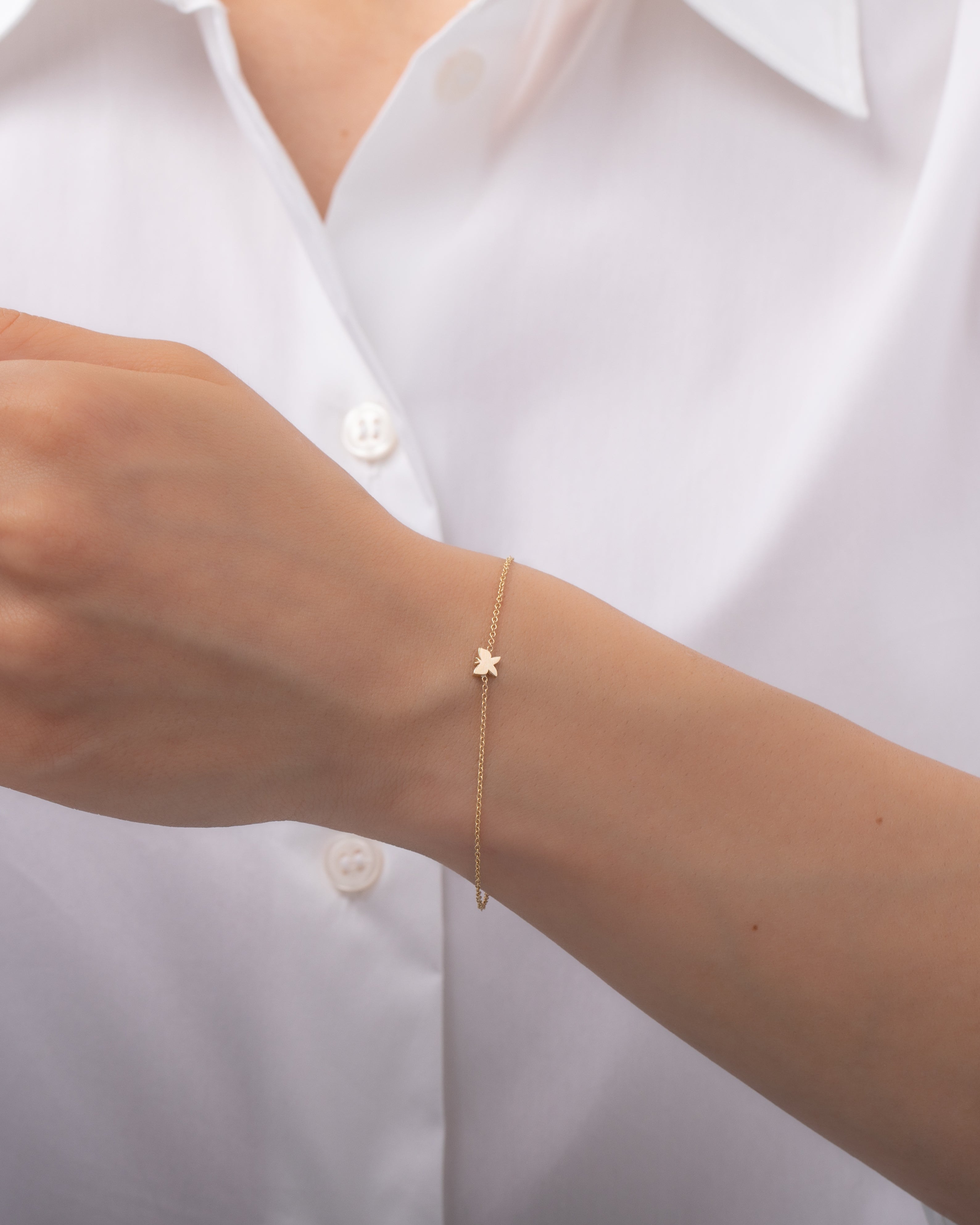 14k Gold Tiny Butterfly Bracelet