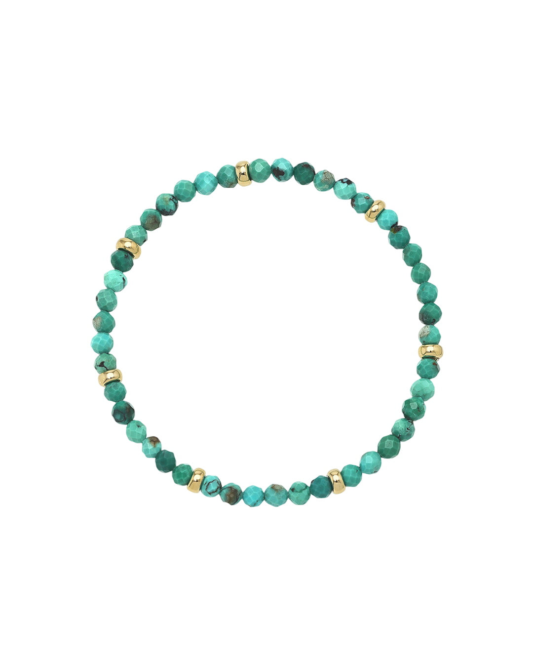 14k Gold Turquoise Segment Bead Bracelet