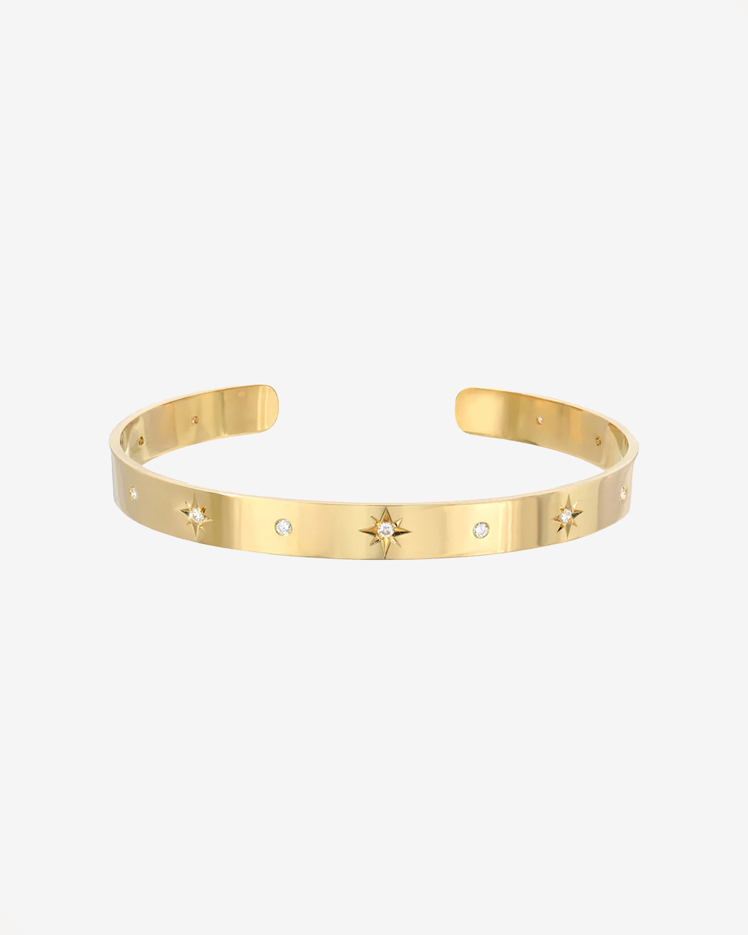 14k Gold Diamond Sunburst Cuff