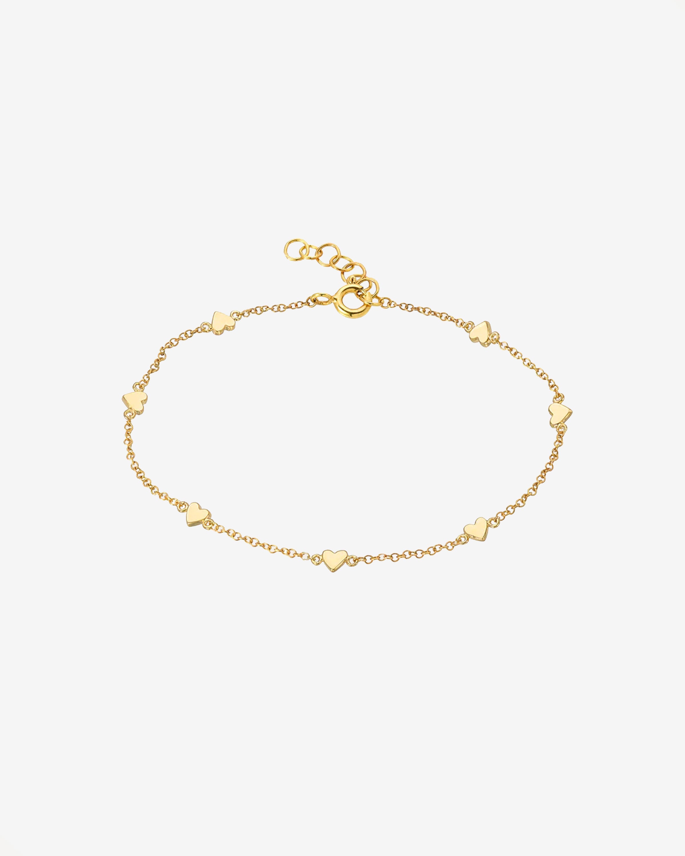 14k Gold Heart Charm Anklet