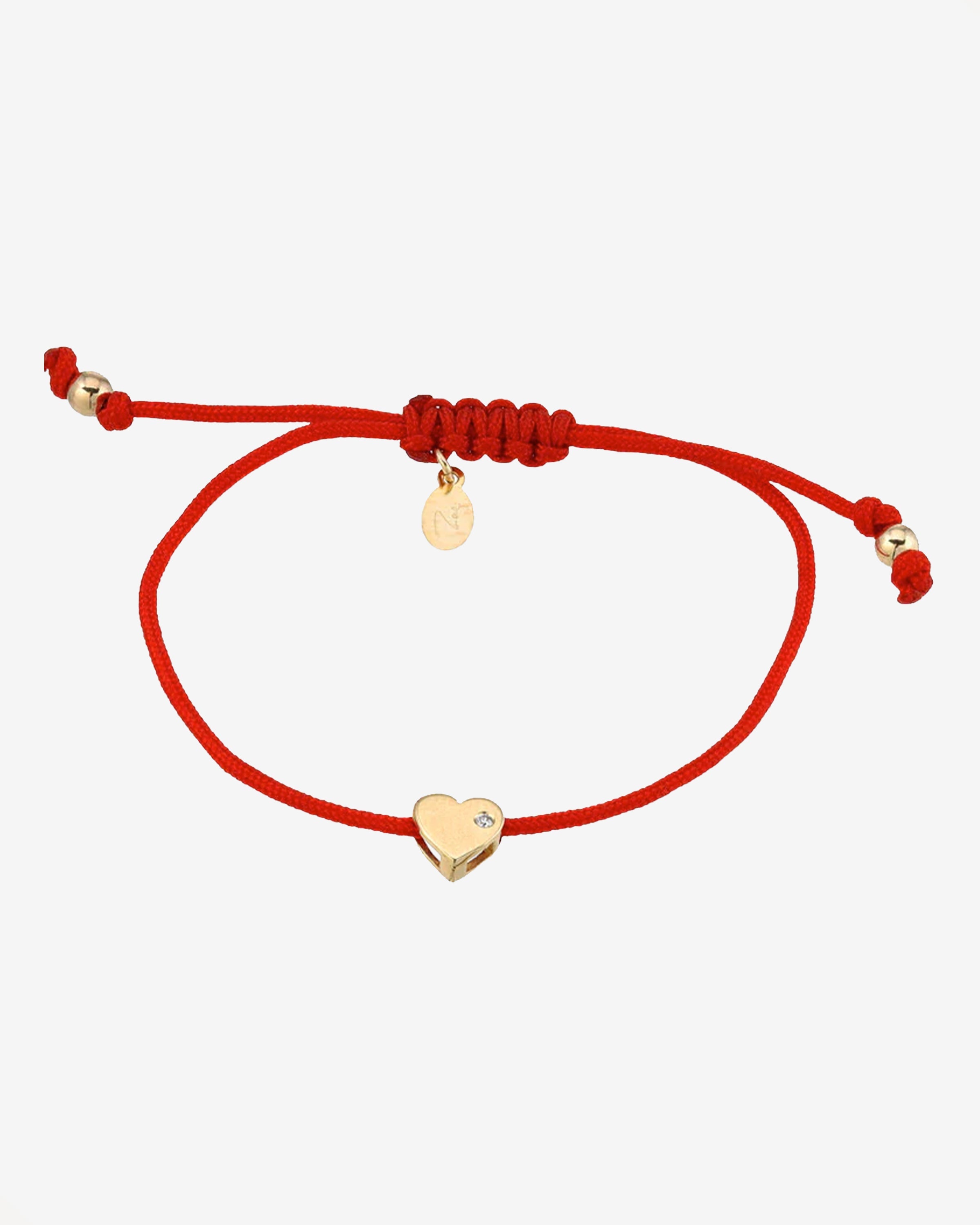 14k Gold Heart With Diamond Fortune Bracelet