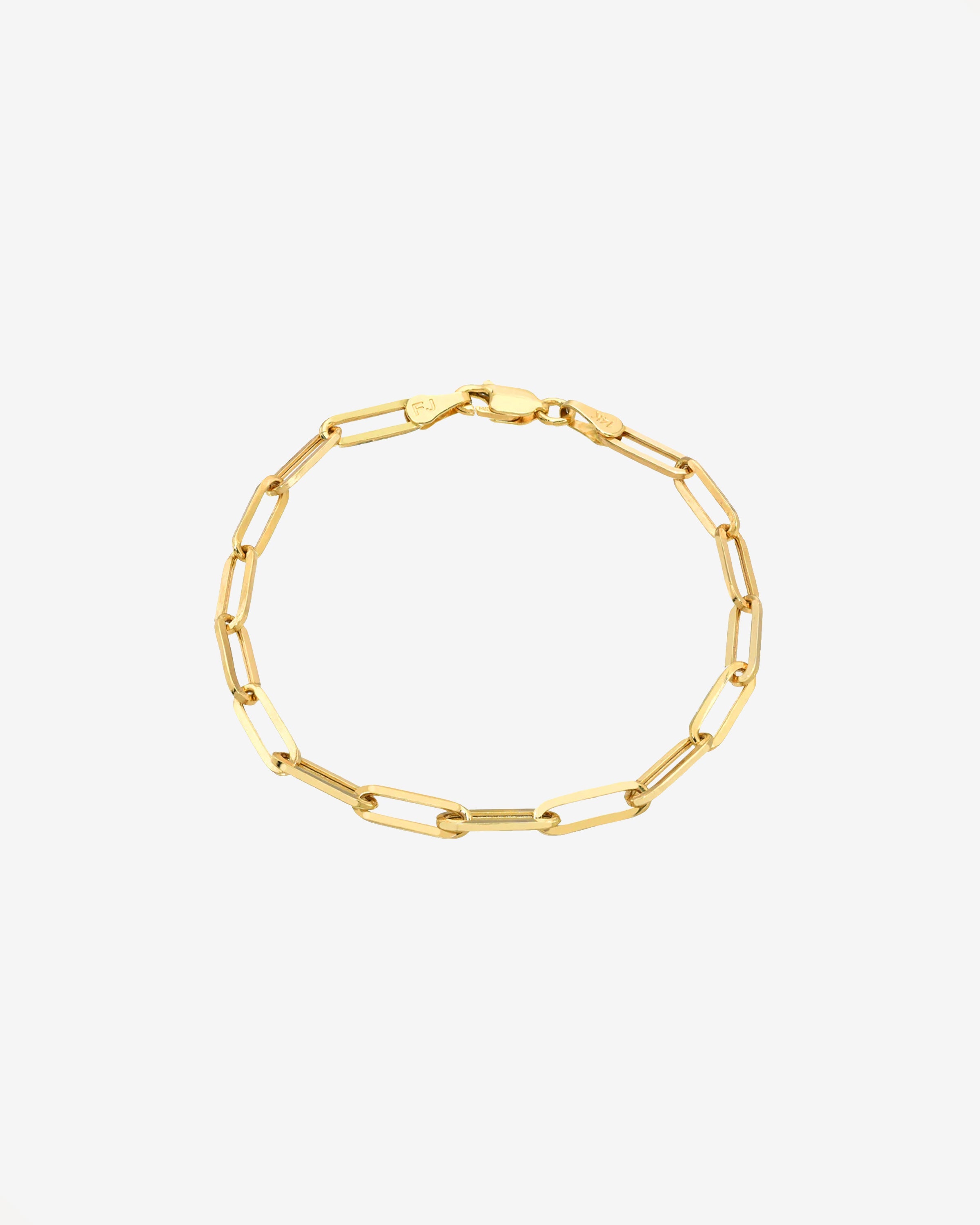 14k Gold Large Paper Clip Chain Bracelet
