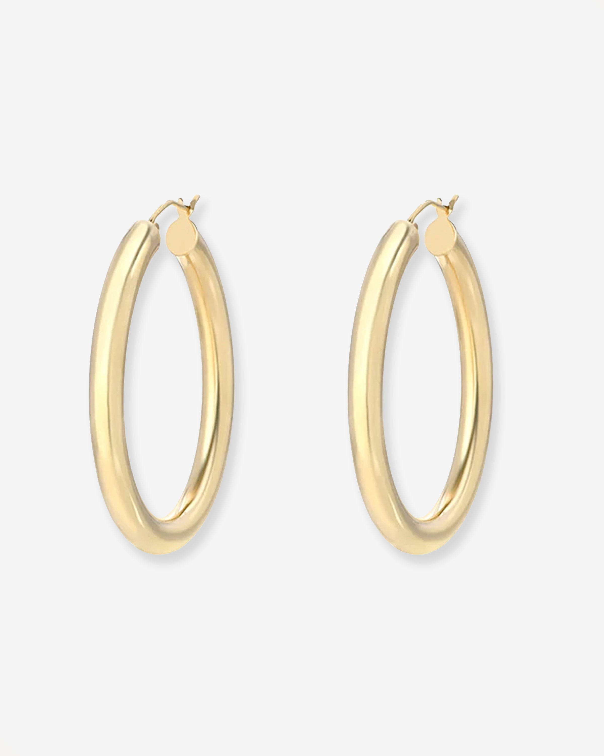 14k Gold Large Thick Hoop Earrings