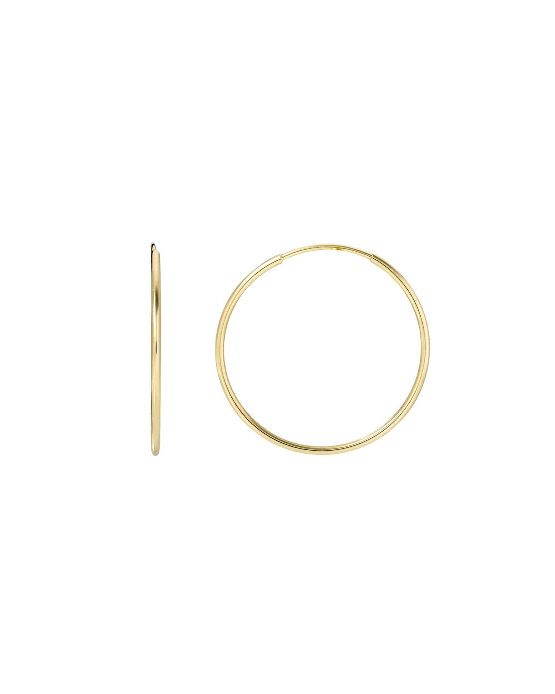 14k Gold Medium Thread Hoop Earrings