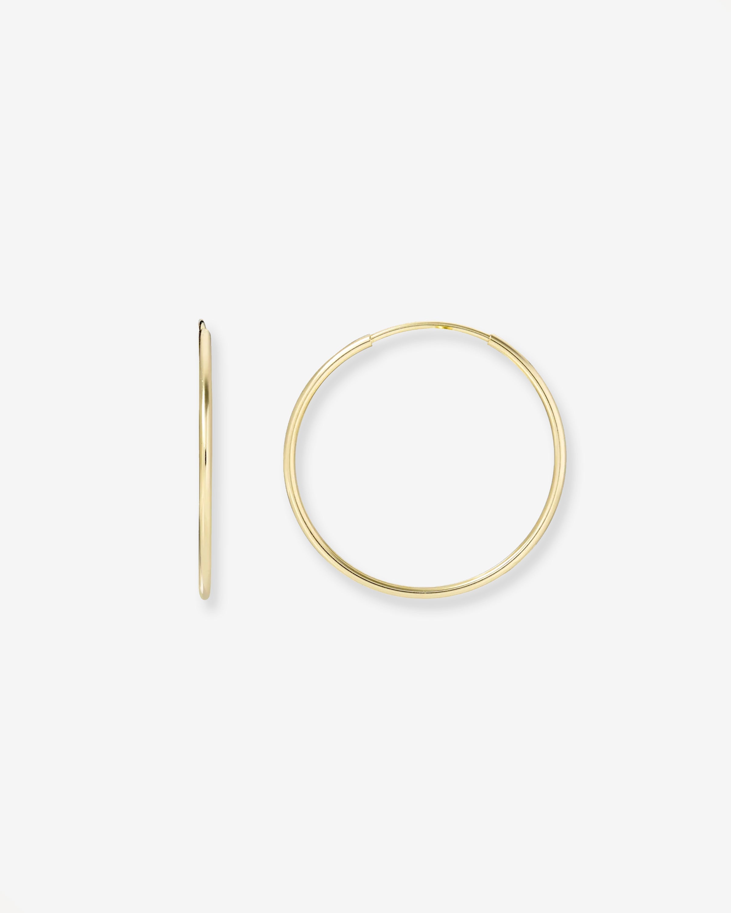 14k Gold Medium Thread Hoop Earrings