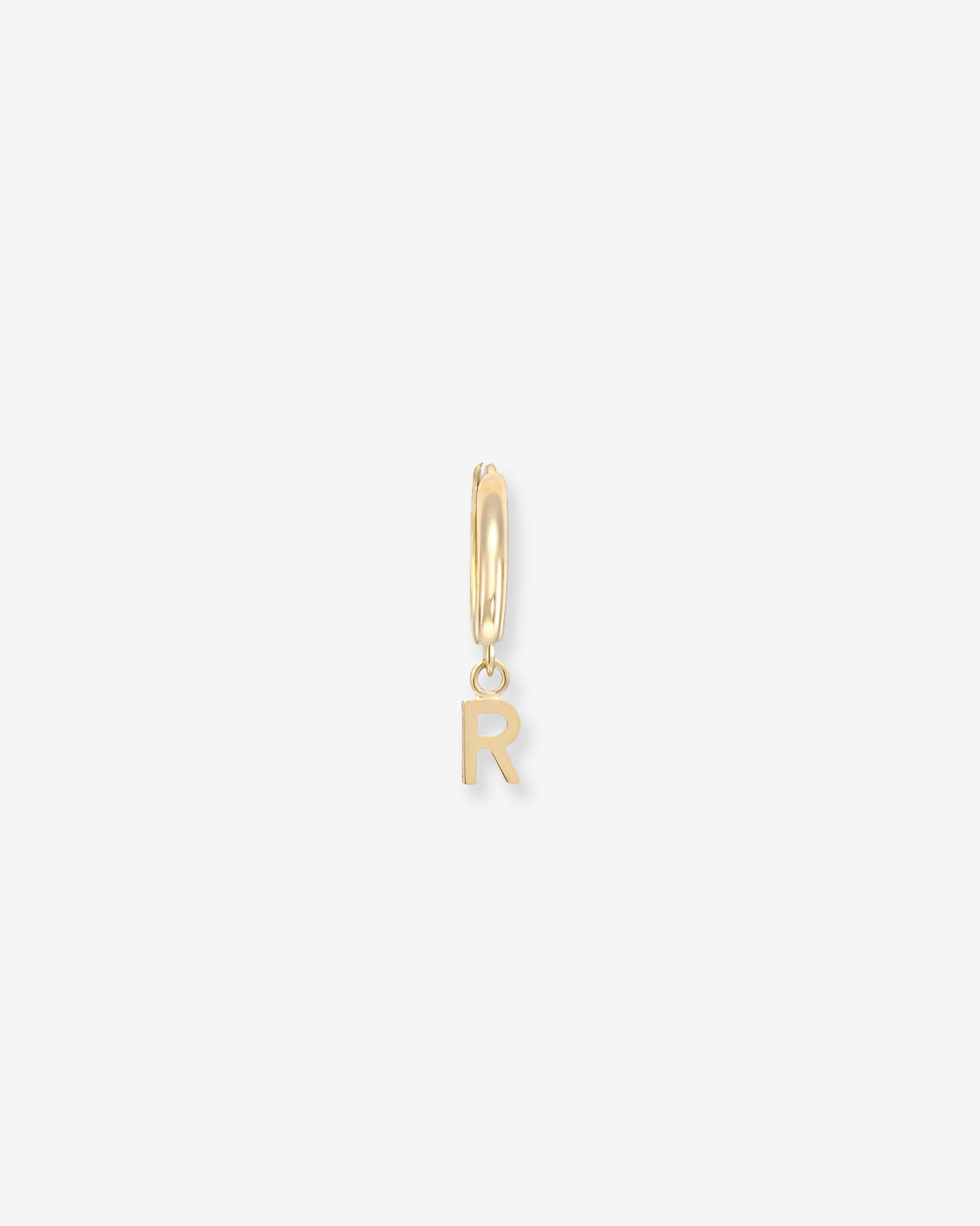 14k Gold Mini Huggie Earring With Initial