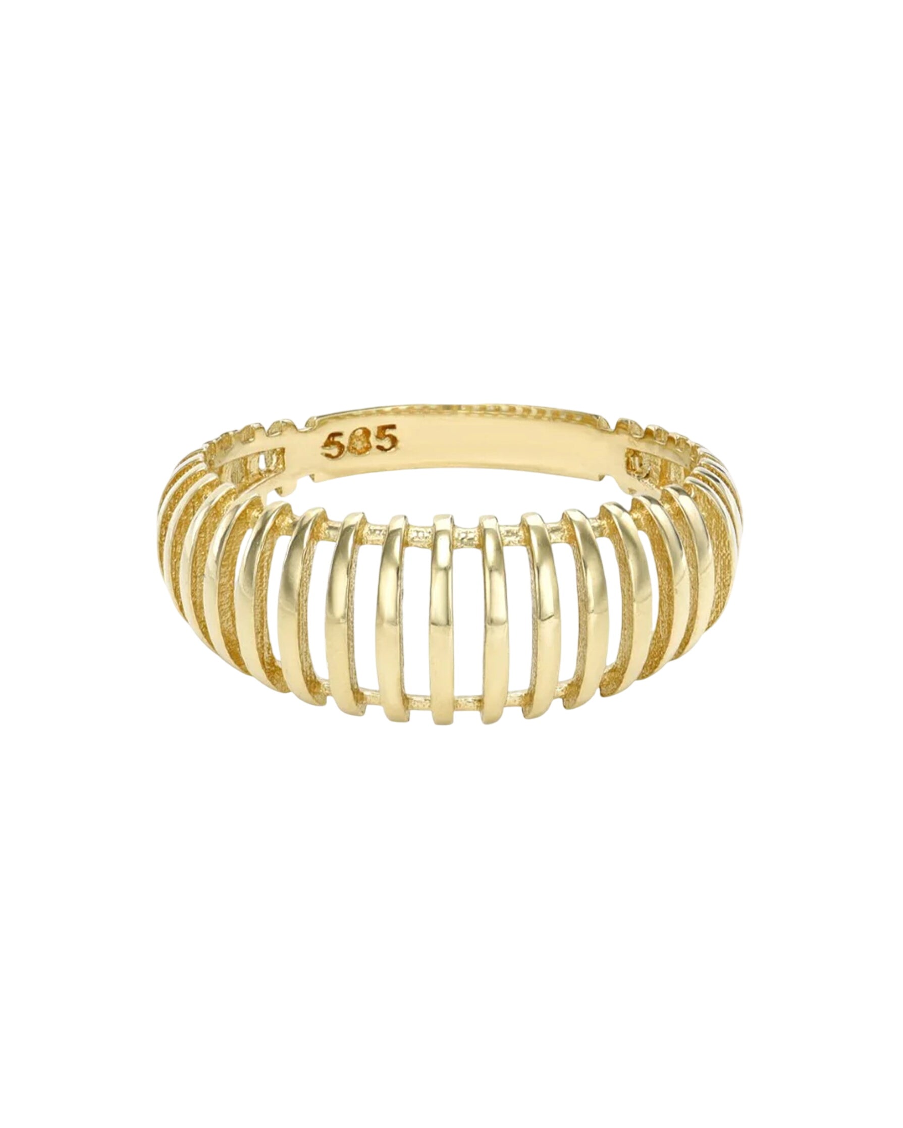 14k Gold Open Dome Ring