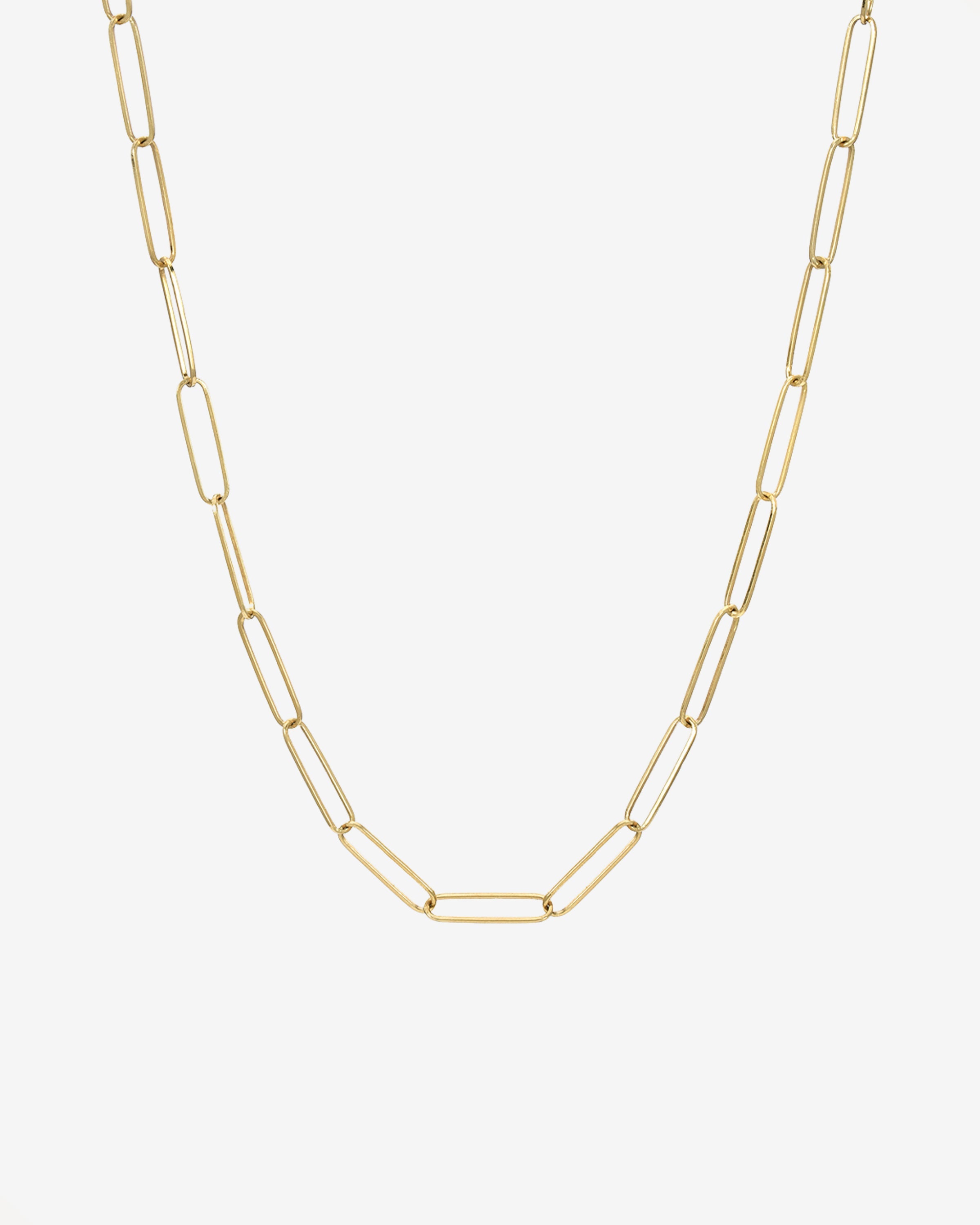 14k Gold Paper Clip Chain Necklace