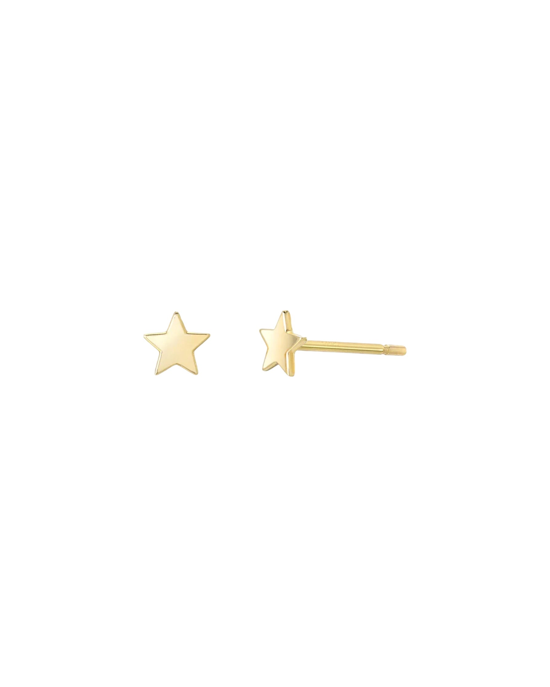14k Gold Small Stars Stud Earrings