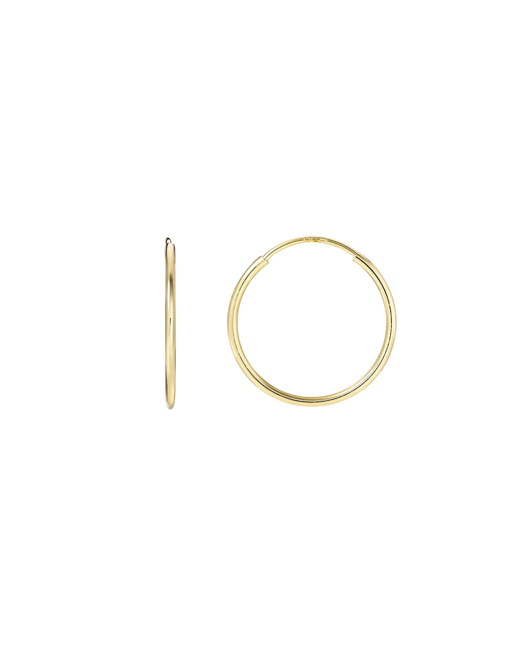 14k Gold Small Thread Hoop Earrings