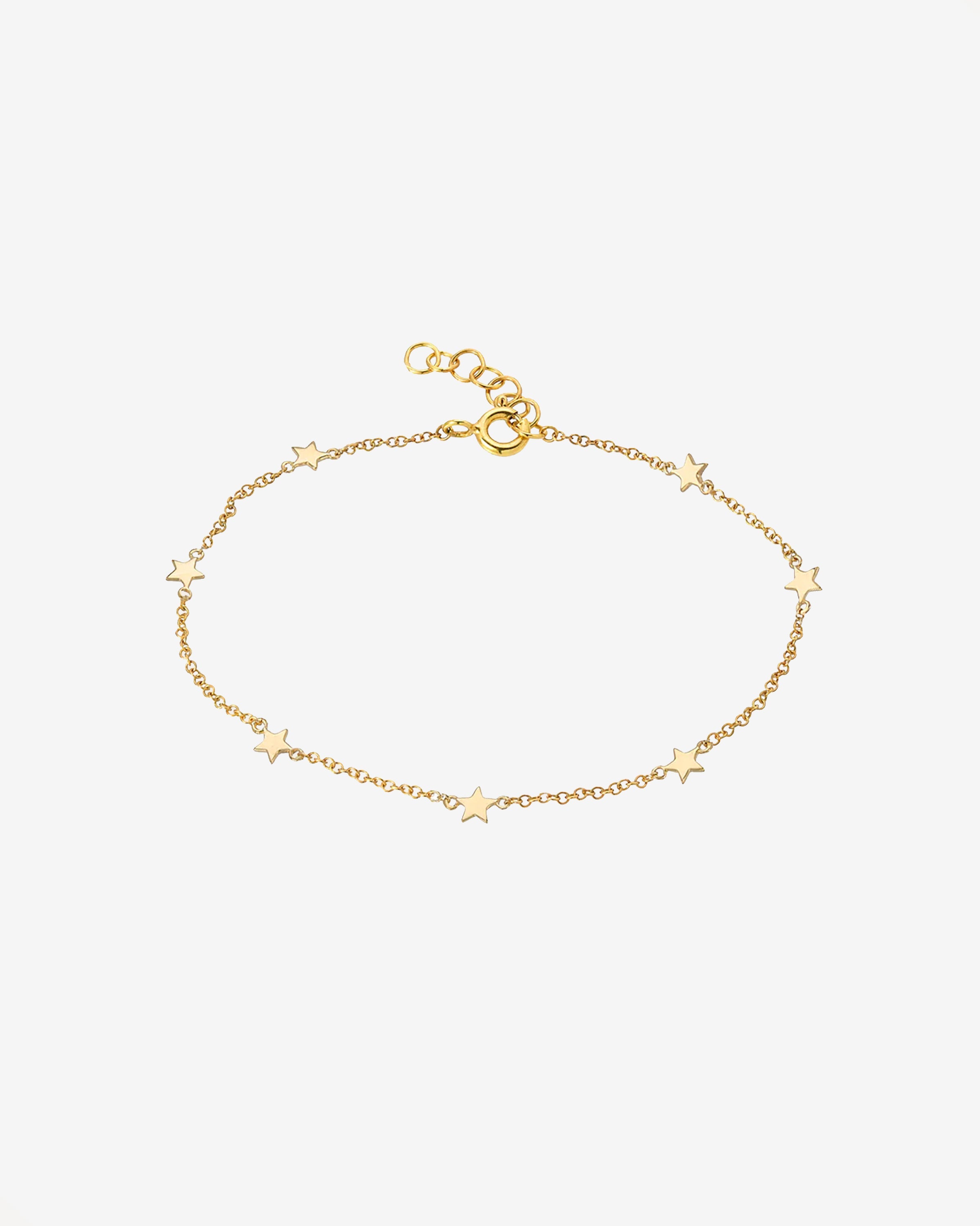 14k Gold Star Charm Anklet