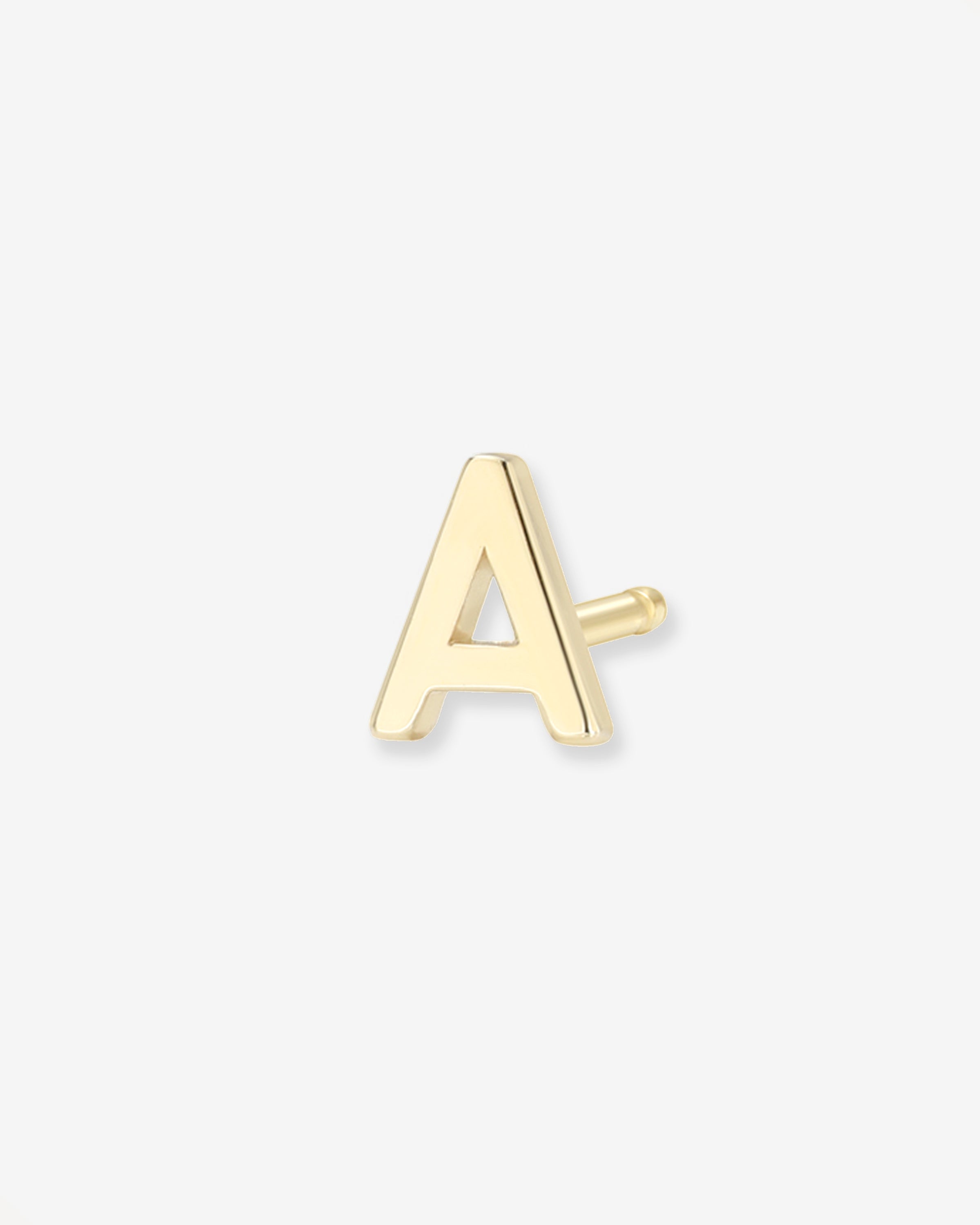 14k Gold Tiny Letter Stud Earring