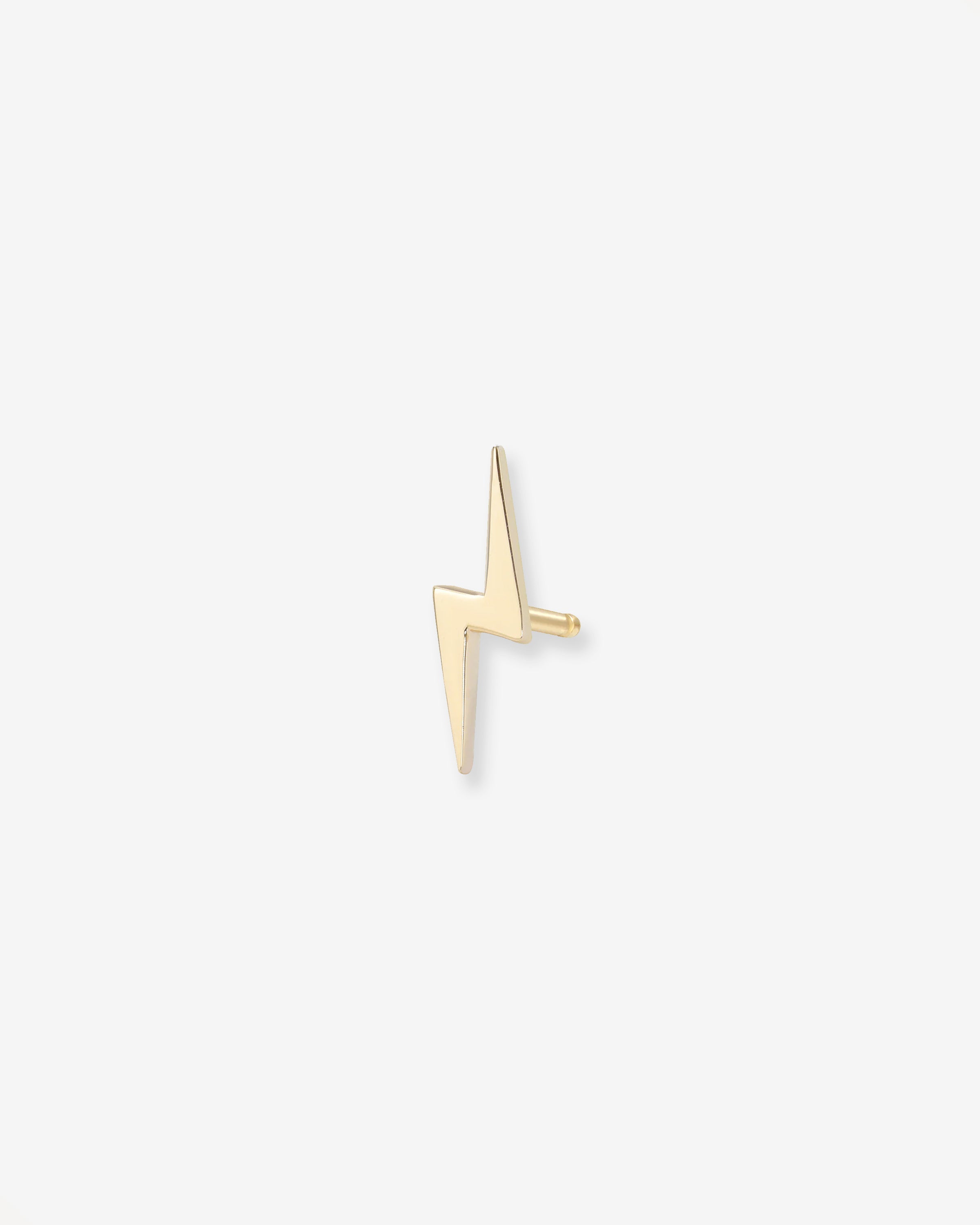 14k Gold Tiny Lightning Bolt Stud Earring