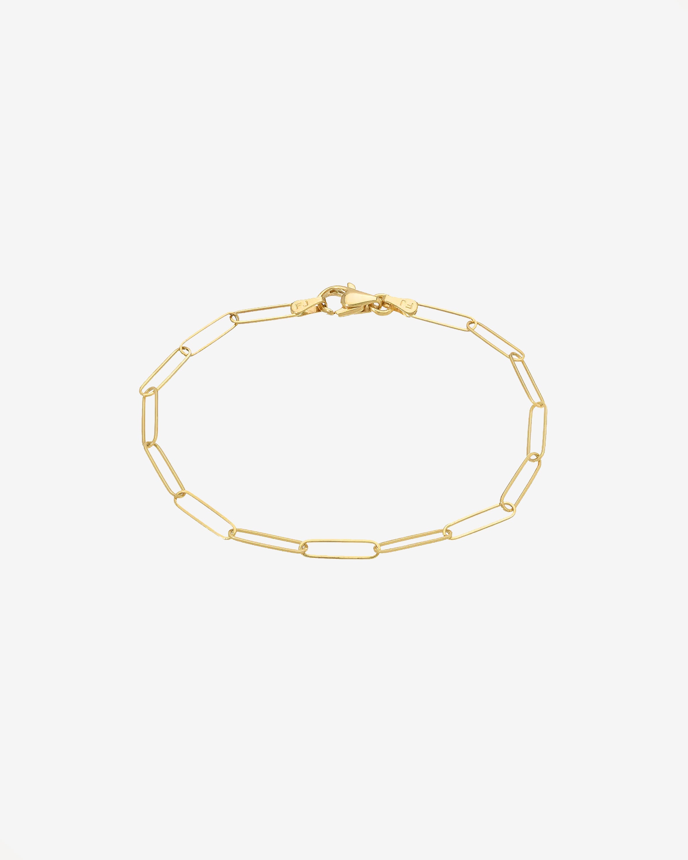 14k Gold Paper Clip Chain Bracelet