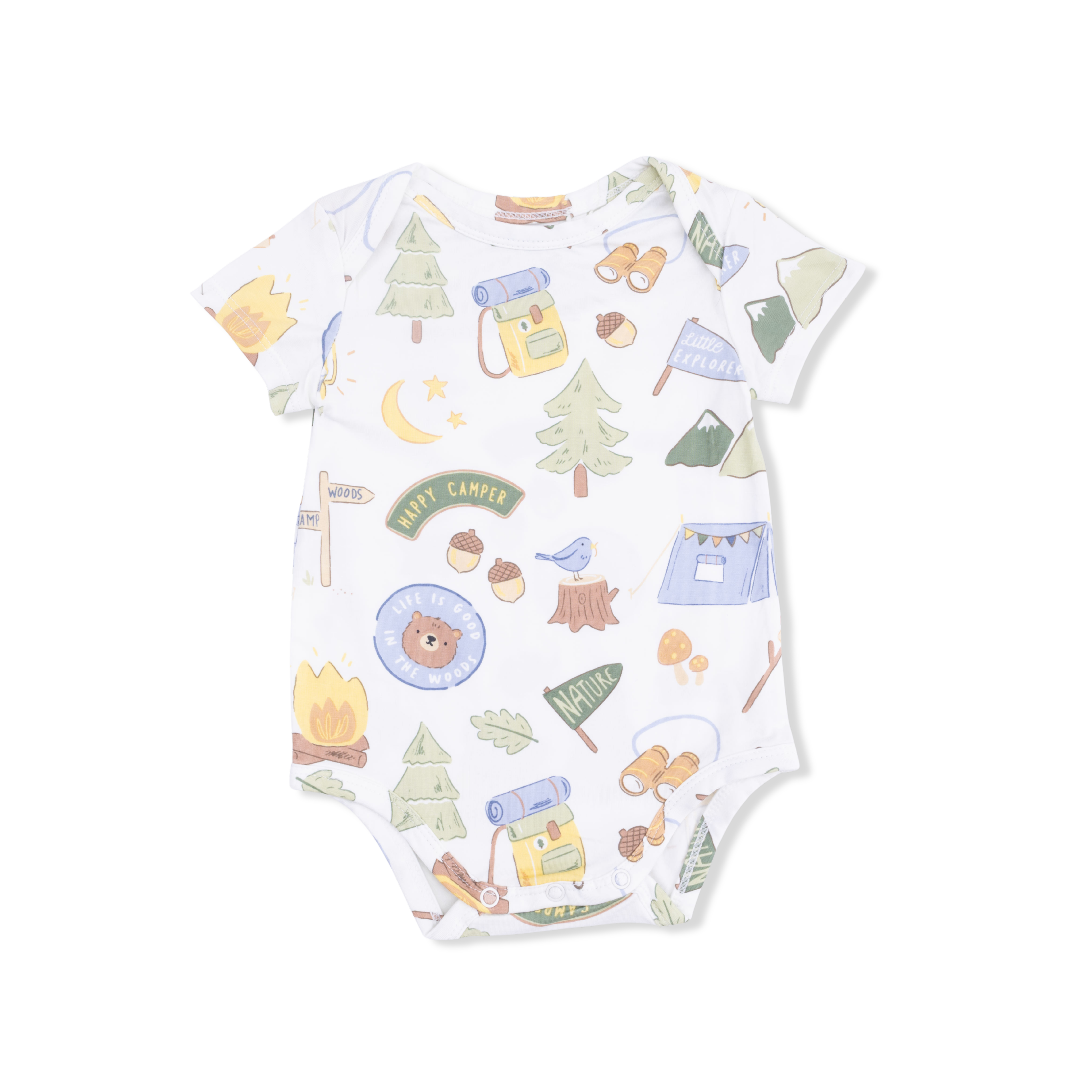 Camping Blue - Short Sleeve Bodysuit