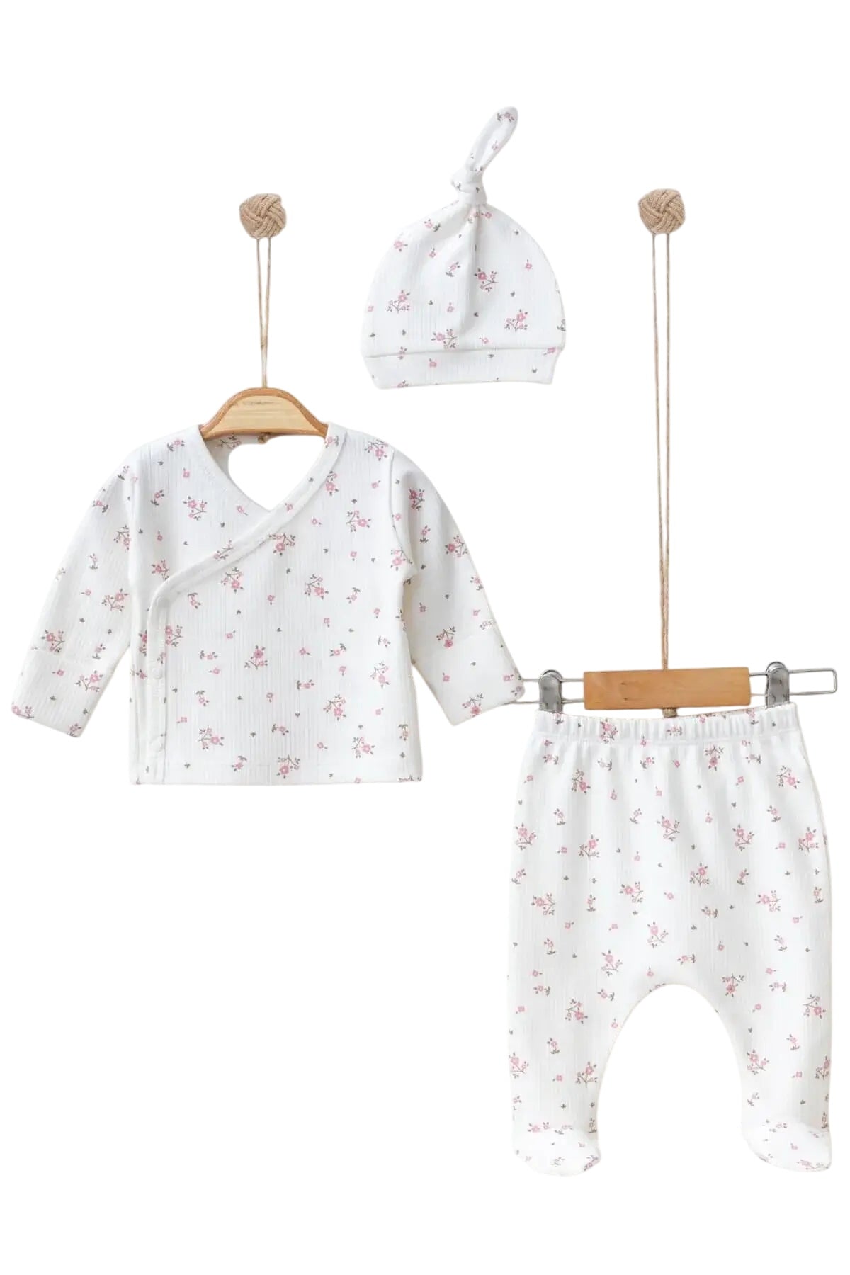 Floral Baby Clothes Set - 3 Pcs