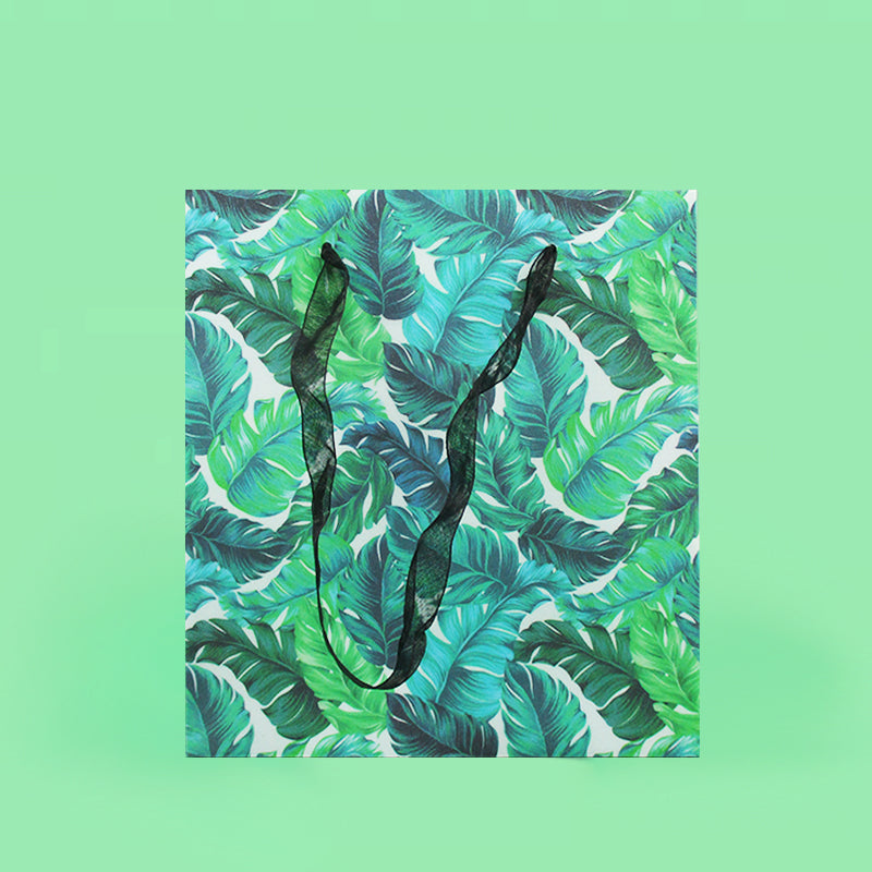 Tropical Plants Monstera Leaves Party Favor Treat Bags - Set Of 6 Or 12