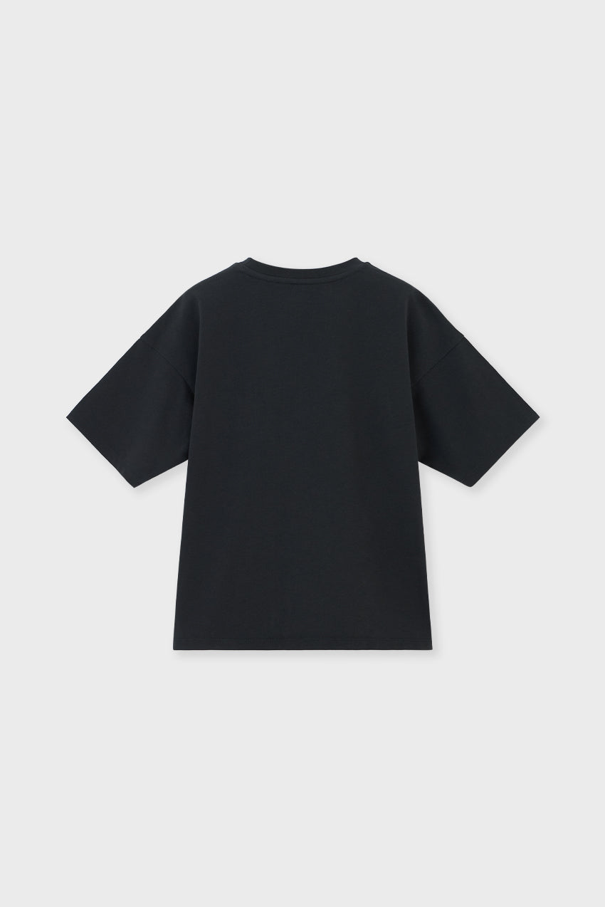 Relaxed Organic Cotton T-shirt With Sow Embroidery