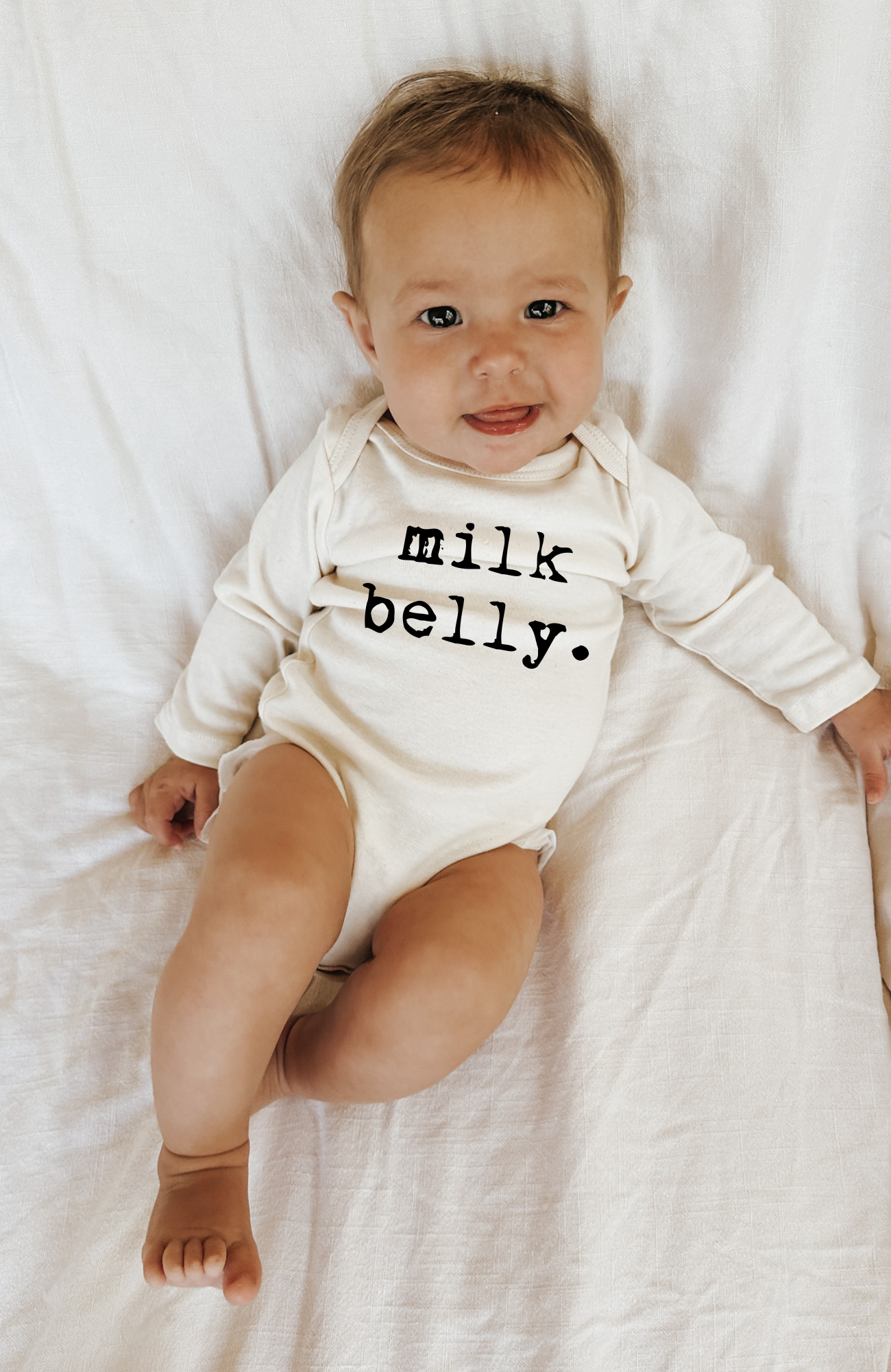 Milk Belly Organic Cotton Baby Bodysuit Long Sleeve