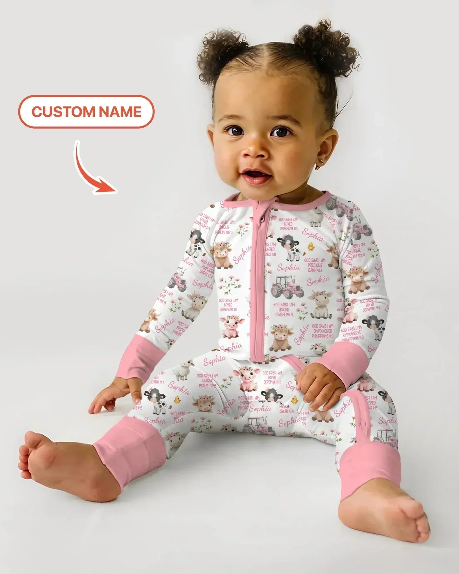 Custom Name God Says I Am Farm Animals Bamboo Convertible Zippy