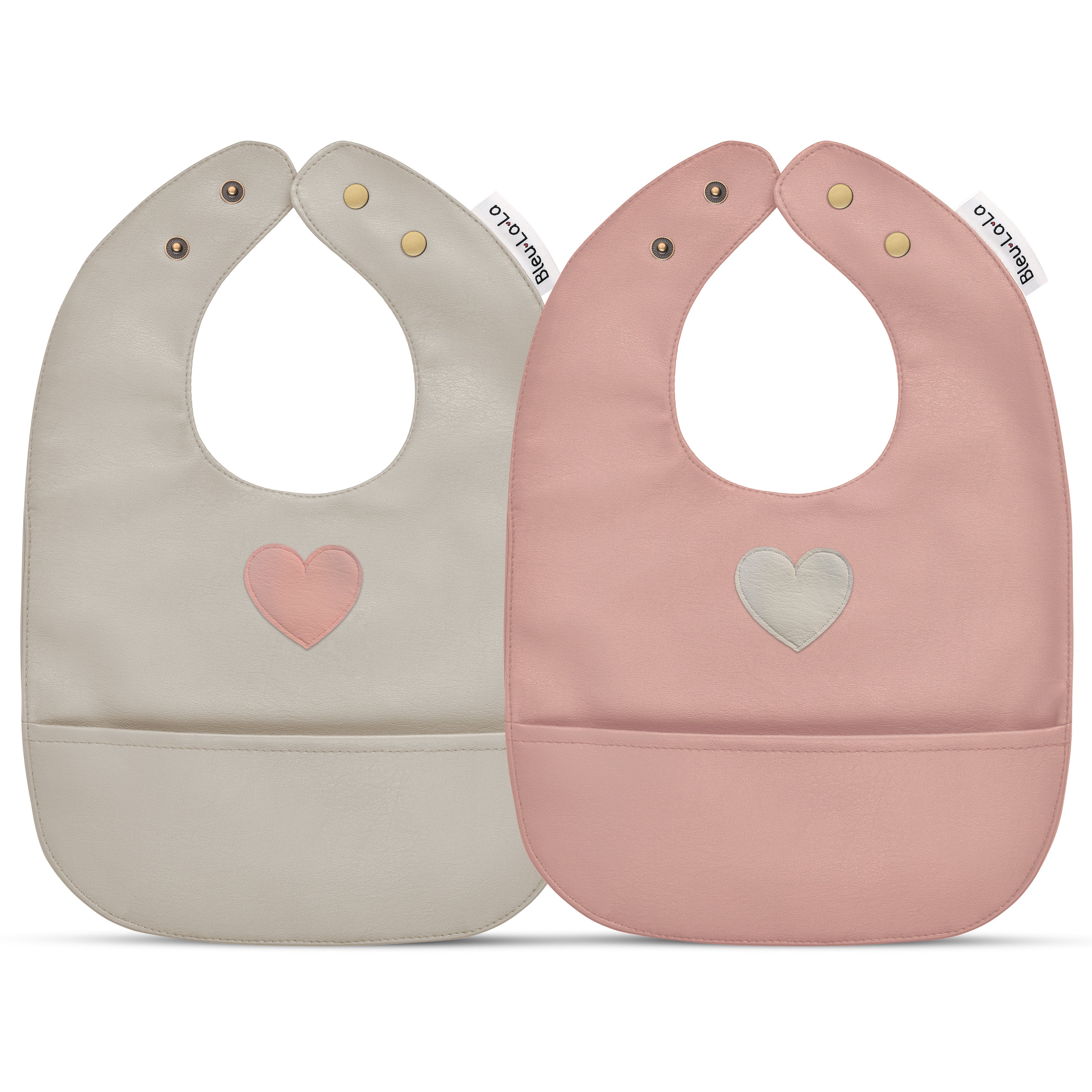 Trendsetter- Set Of Soft Vegan Leather Easy Clean Bibs 12-24 Months By Bleu La La
