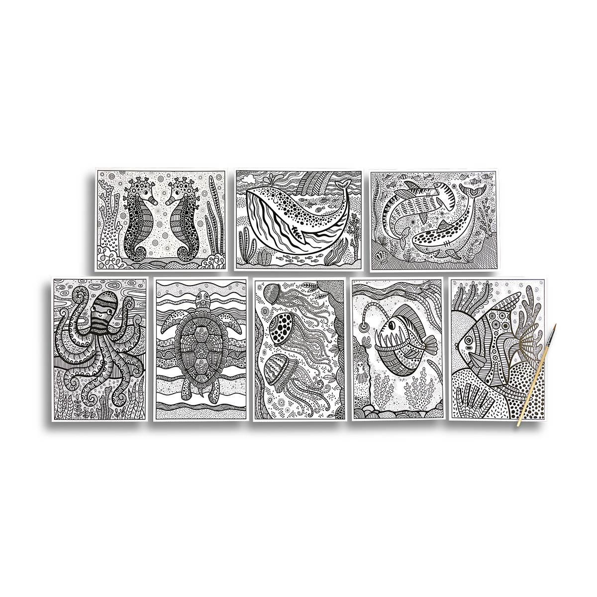 Hidden Colors Magic Paint Sheets - Magic Ocean by OOLY