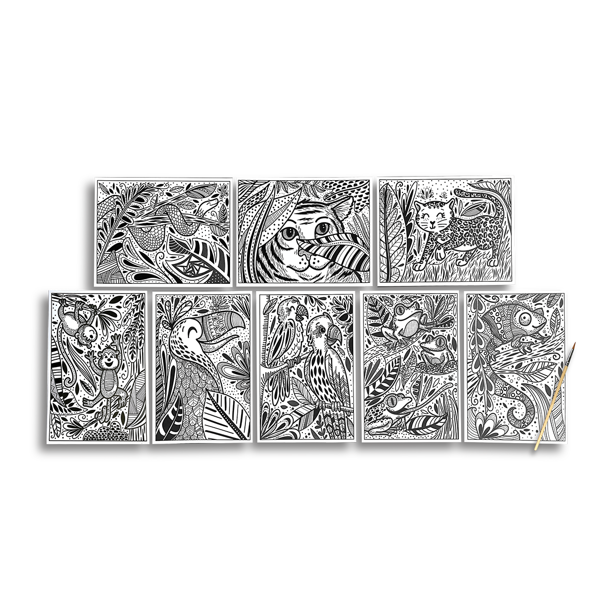 Hidden Colors Magic Paint Sheets - Magic Jungle by OOLY