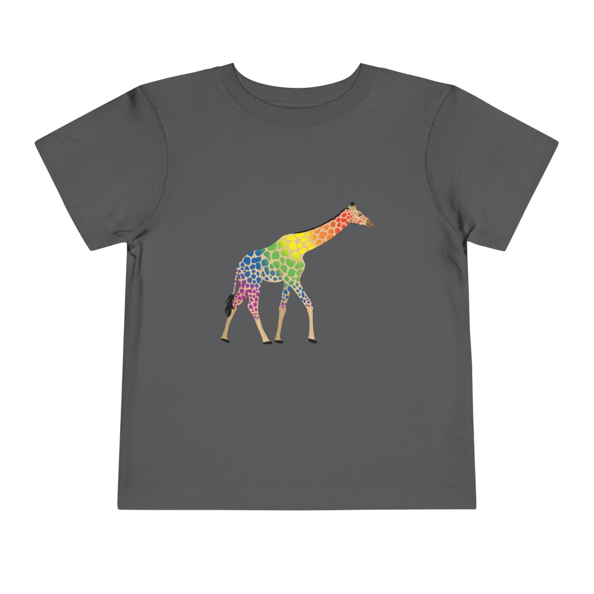 Rainbow On My Parade Giraffe Toddler Tee Shirt