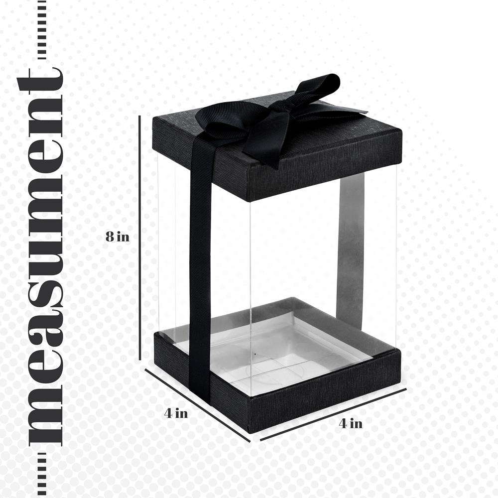 Plastic Gift Boxes 6 Pack Black 8x4x4"