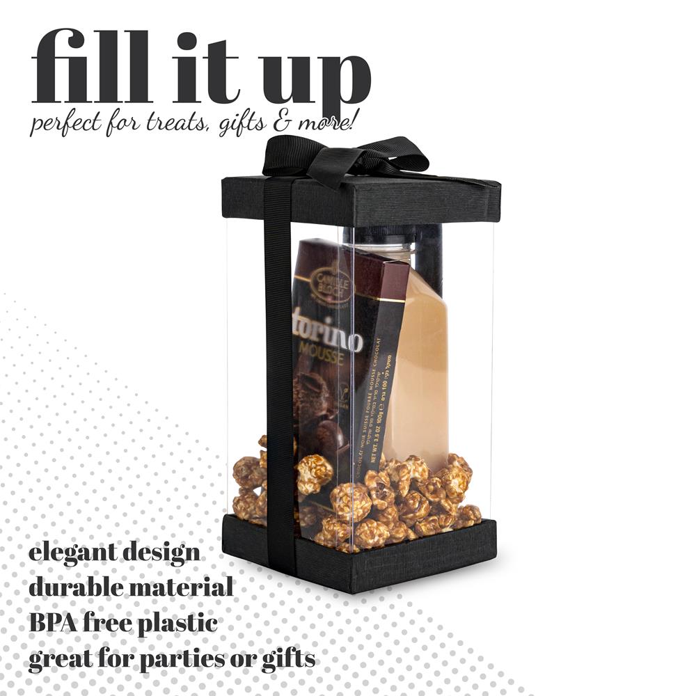 Plastic Gift Boxes 6 Pack Black 8x4x4"