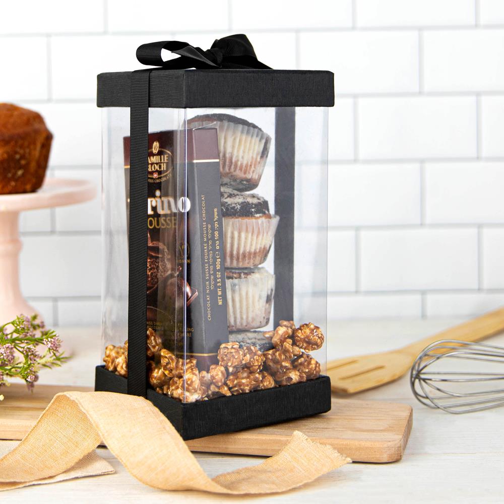 Plastic Gift Boxes 6 Pack Black 8x4x4"