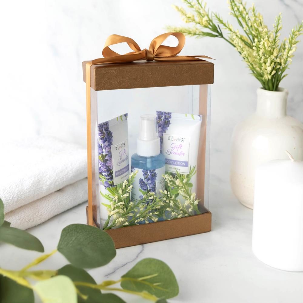 Plastic Gift Boxes Gold 7.5x5x2.5" 6 Pack Bakery Boxes With Base Lid & Ribbon